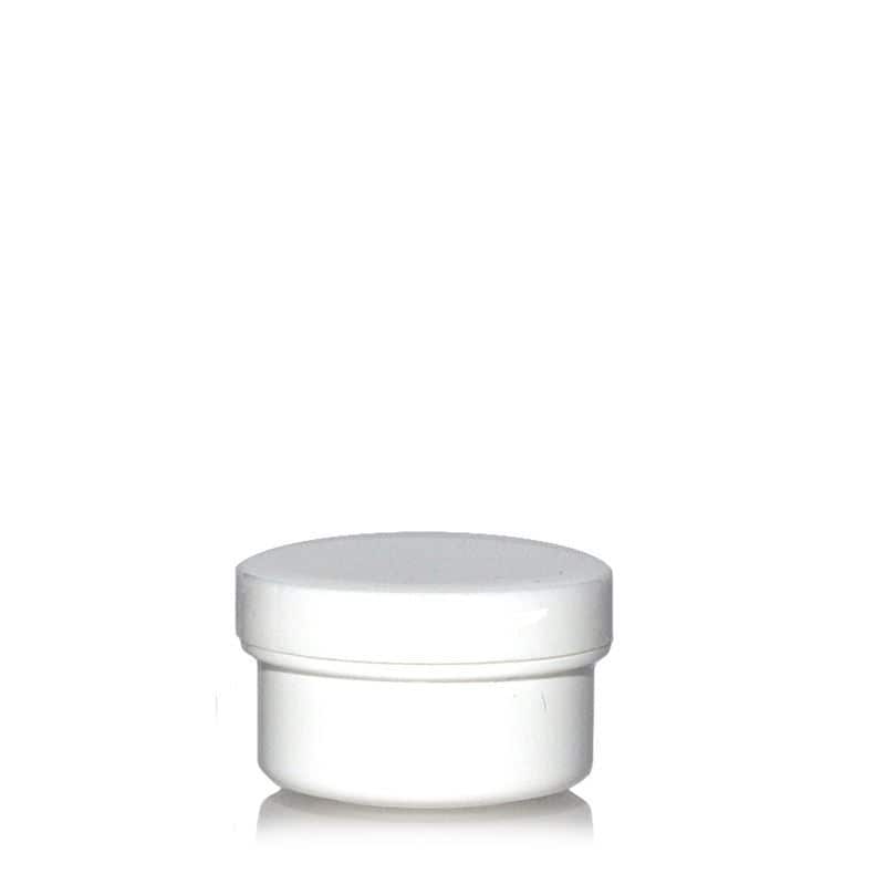 6 ml plastová dóza „White Line“, PP, biela farba, hrdlo: skrutkovací uzáver
