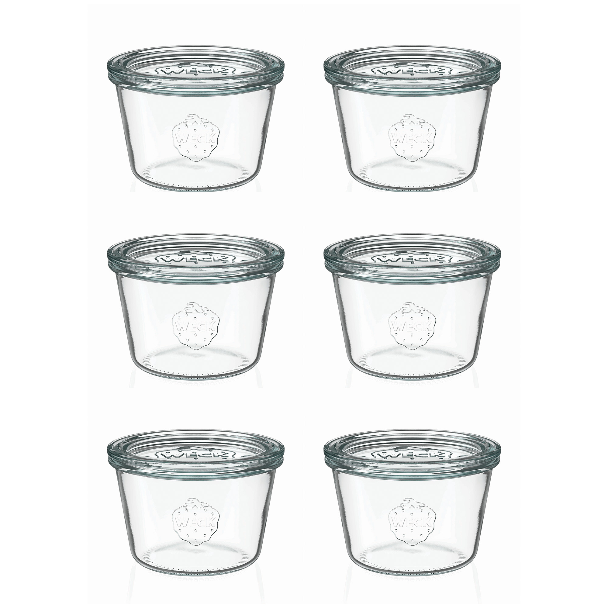 6x 370 ml WECK-pohár typu Sturz so skleneným viečkom RR 100