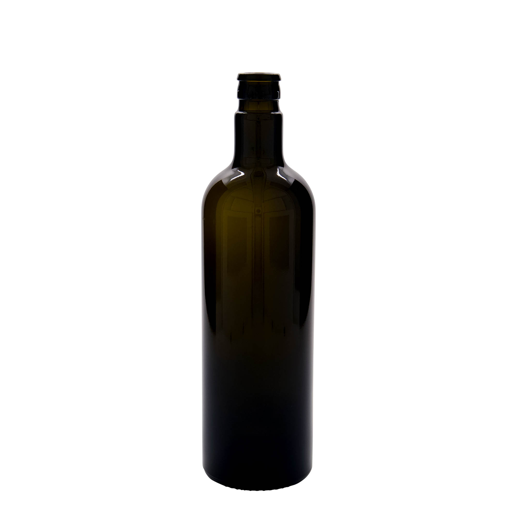 750 ml fľaša na ocot/olej 'Willy New', sklo, antikzelená, hrdlo: DOP