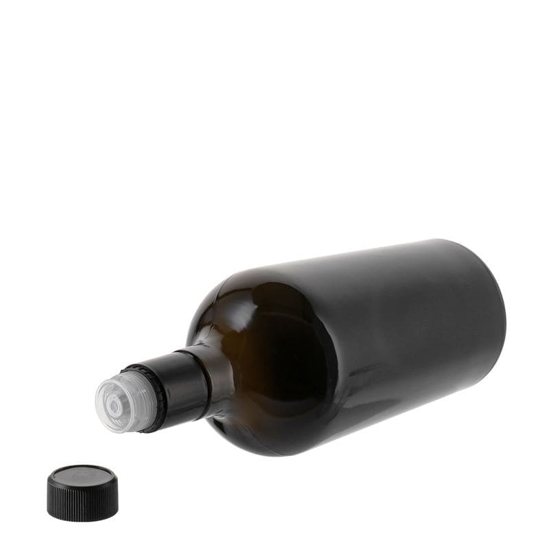 750 ml fľaša na ocot/olej 'Oleum', sklo, antik zelená, hrdlo: DOP 750 ml fľaša na ocot/olej 'Oleum', sklo, antik zelená, hrdlo: DOP