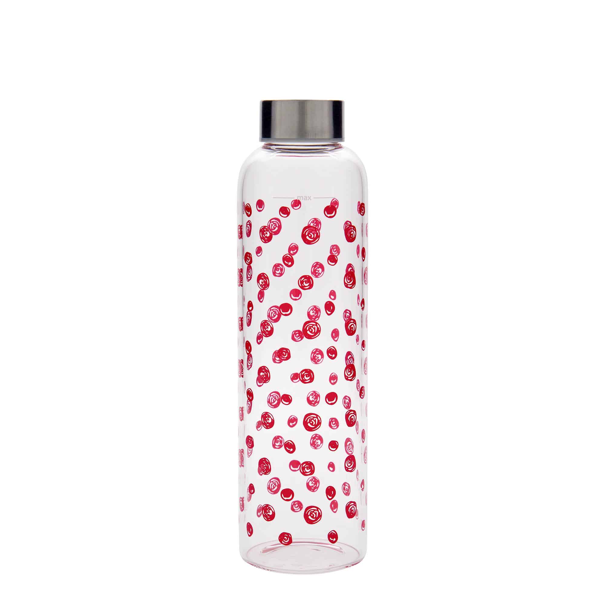 500 ml fľaša „Perseus“, motív: červené body, hrdlo: skrutkovací uzáver