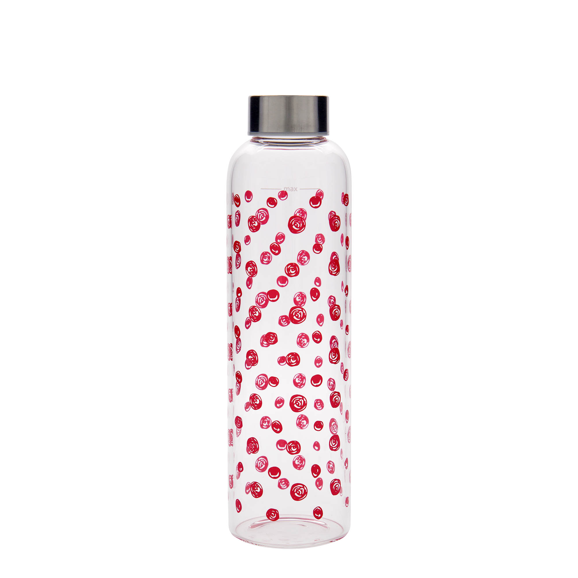 500 ml fľaša „Perseus“, motív: červené body, hrdlo: skrutkovací uzáver