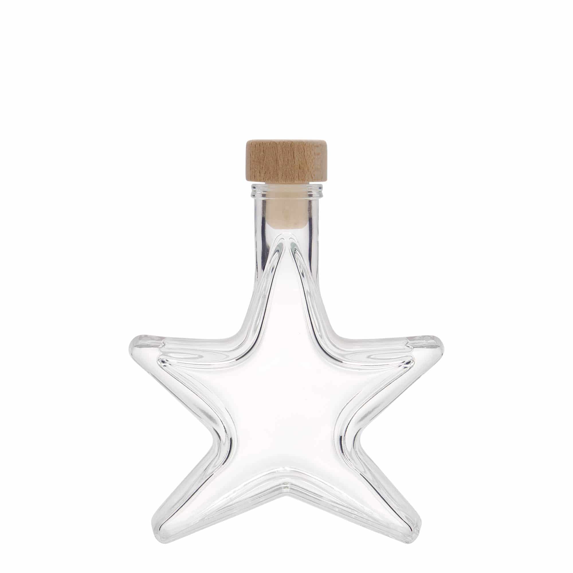 100 ml sklenená fľaša 'Hviezda', hrdlo: korok 100 ml sklenená fľaša 'Hviezda', hrdlo: korok