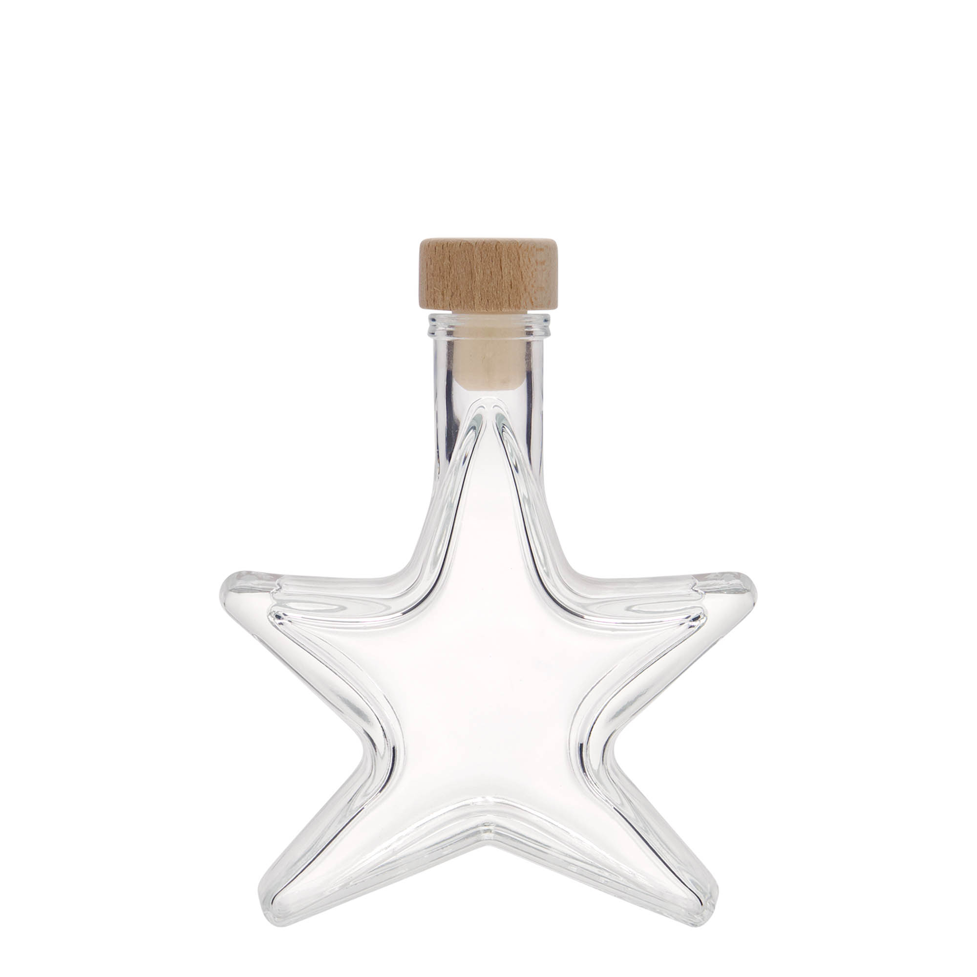 100 ml sklenená fľaša 'Hviezda', hrdlo: korok 100 ml sklenená fľaša 'Hviezda', hrdlo: korok