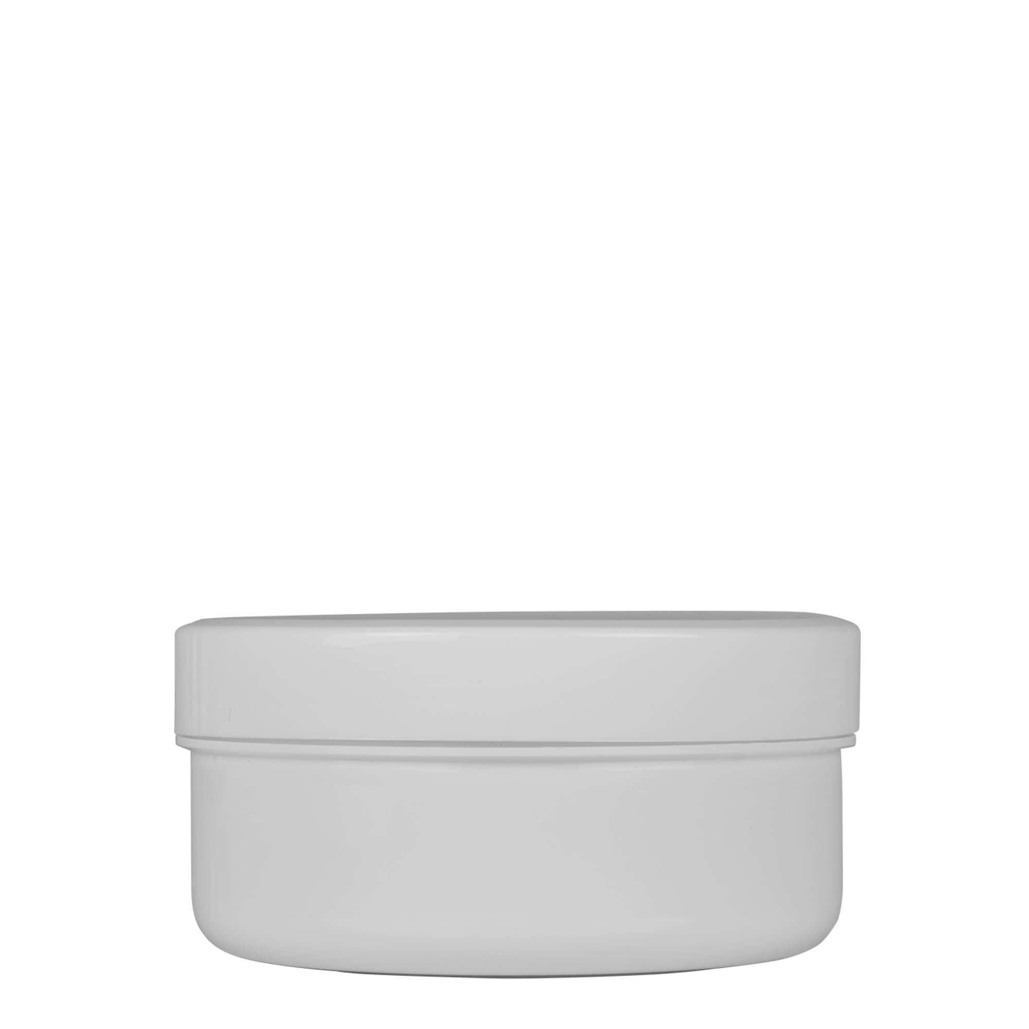 250 ml plastová dóza „White Line“, PP, biela farba, hrdlo: skrutkovací uzáver