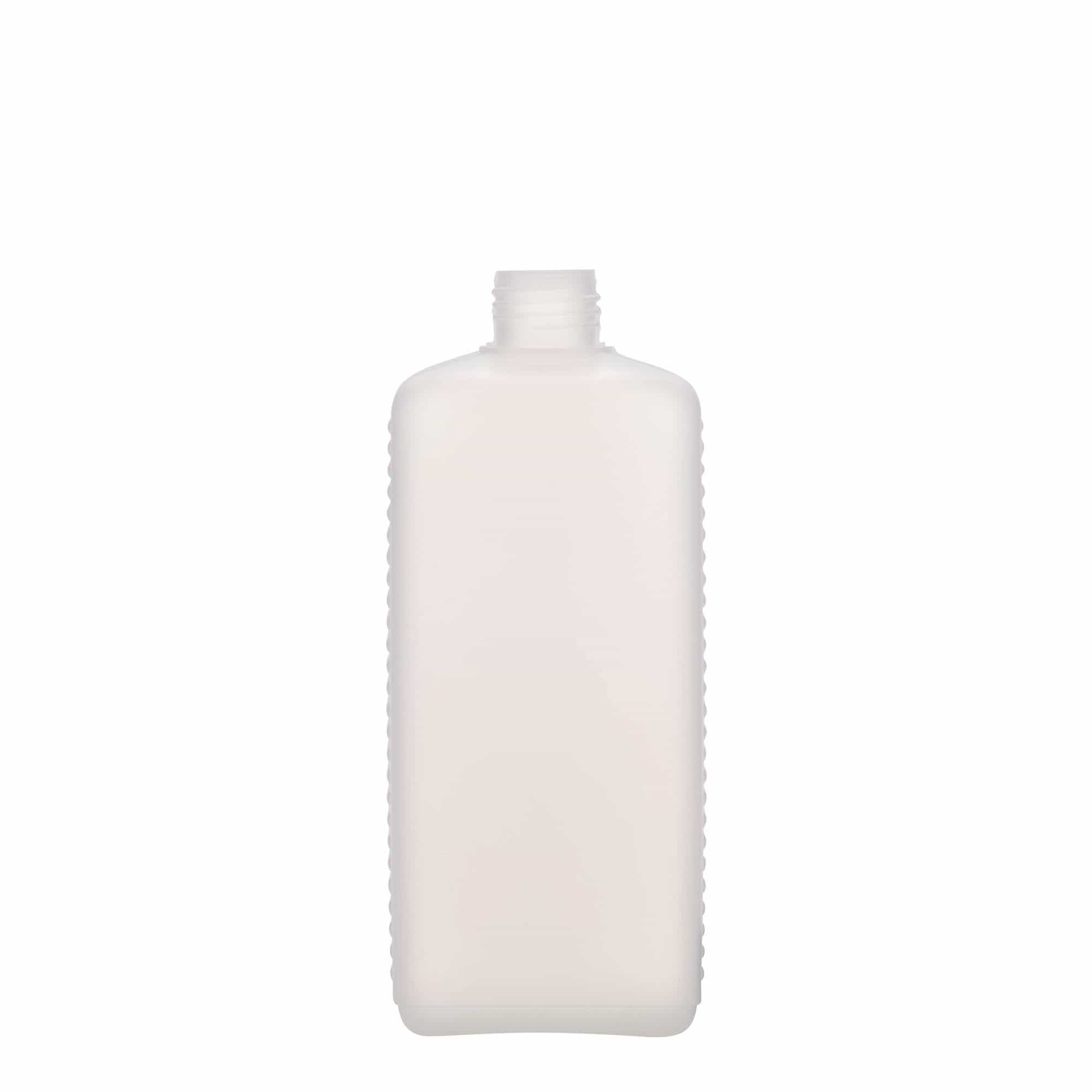 500 ml bandasková fľaša, obdĺžniková, HDPE plast, prírodná farba, hrdlo: DIN 25 EPE 500 ml bandasková fľaša, obdĺžniková, HDPE plast, prírodná farba, hrdlo: DIN 25 EPE