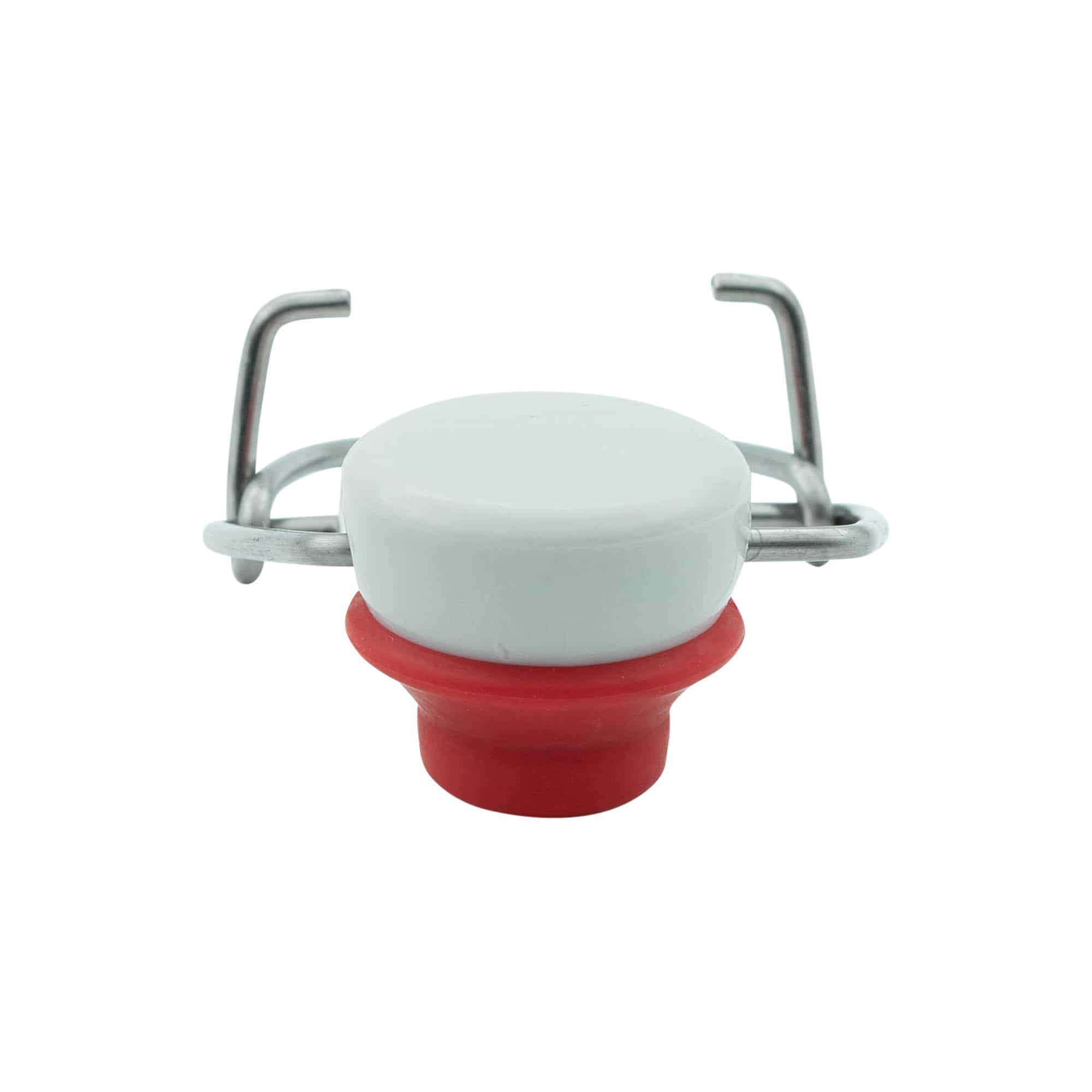 Závesný uzáver špeciálnej veľkosti, plast, červeno-biely