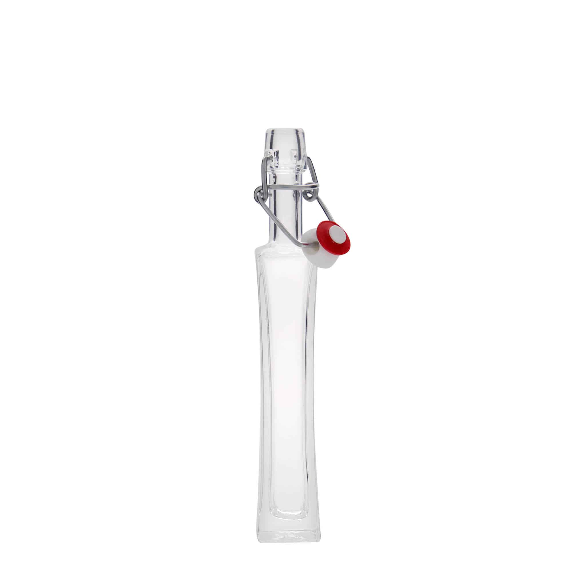 40 ml sklená fľaša „Koko“, štvorcová, hrdlo: strmeňový uzáver 40 ml sklená fľaša „Koko“, štvorcová, hrdlo: strmeňový uzáver
