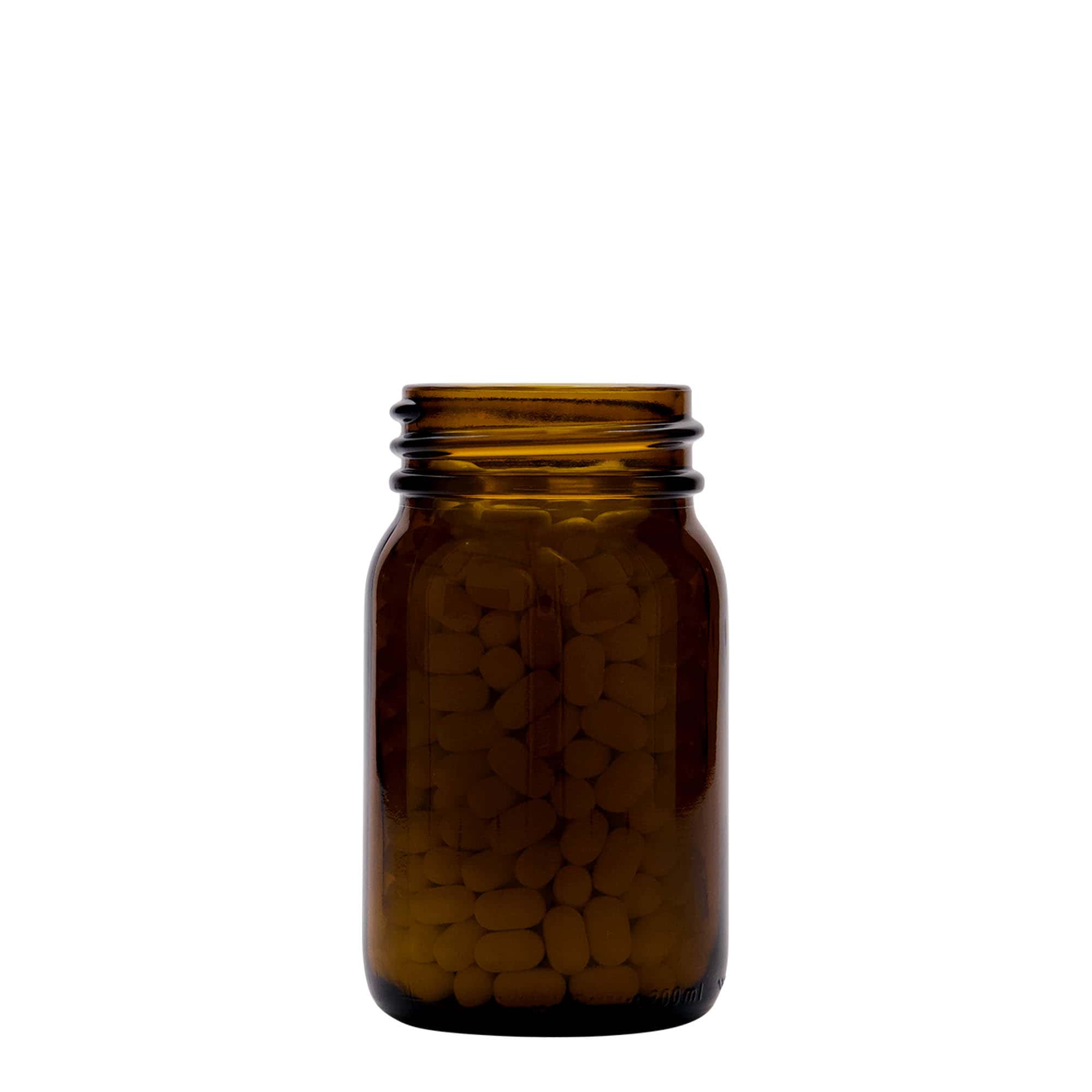 200 ml širokouhlové hnedé sklo, hrdlo: DIN 55