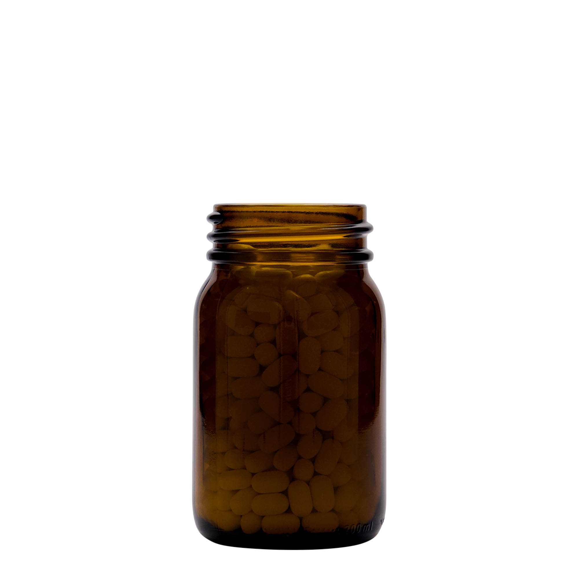 200 ml širokouhlové hnedé sklo, hrdlo: DIN 55 200 ml širokouhlové hnedé sklo, hrdlo: DIN 55