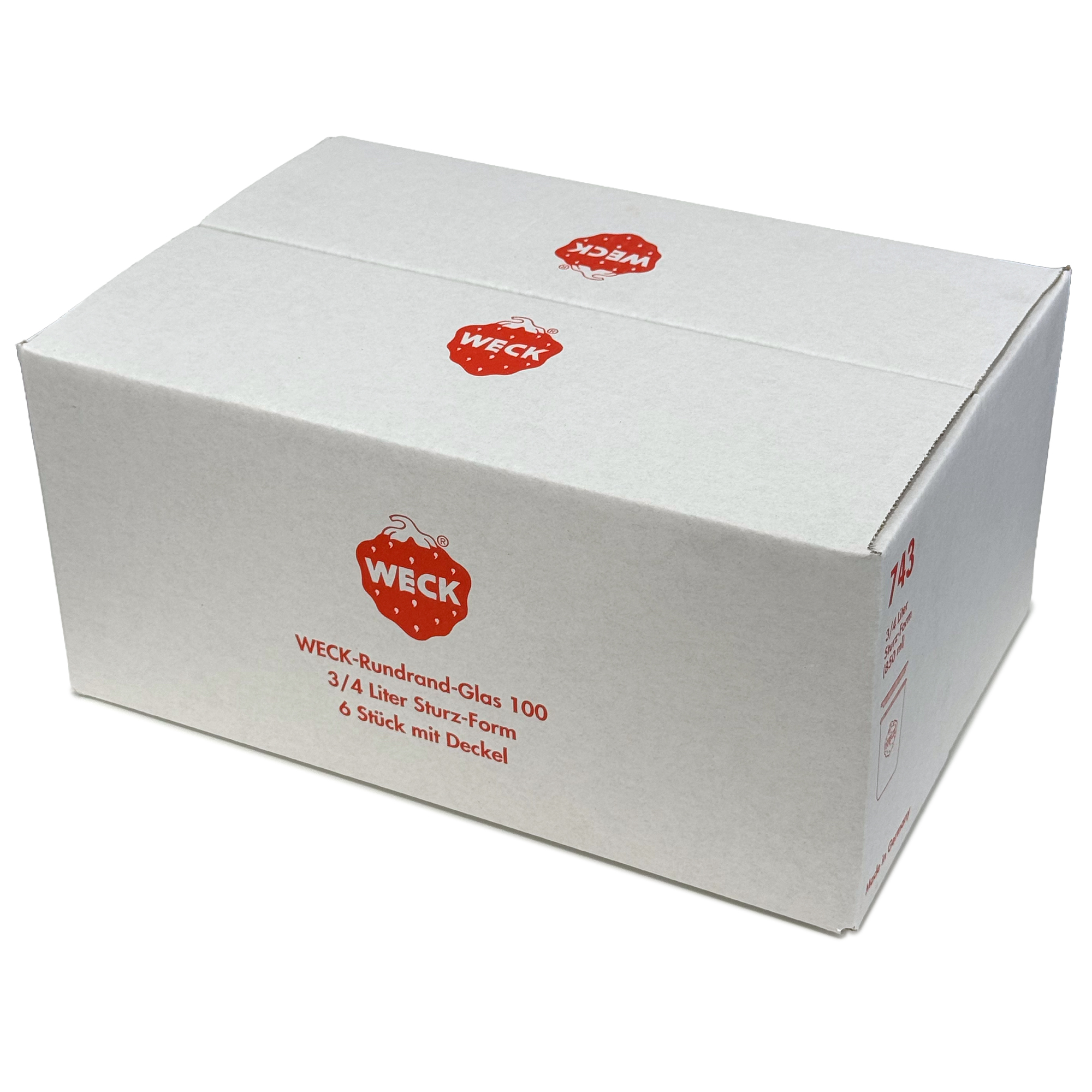 6x 850 ml WECK-pohár typu Sturz so skleneným viečkom RR 100