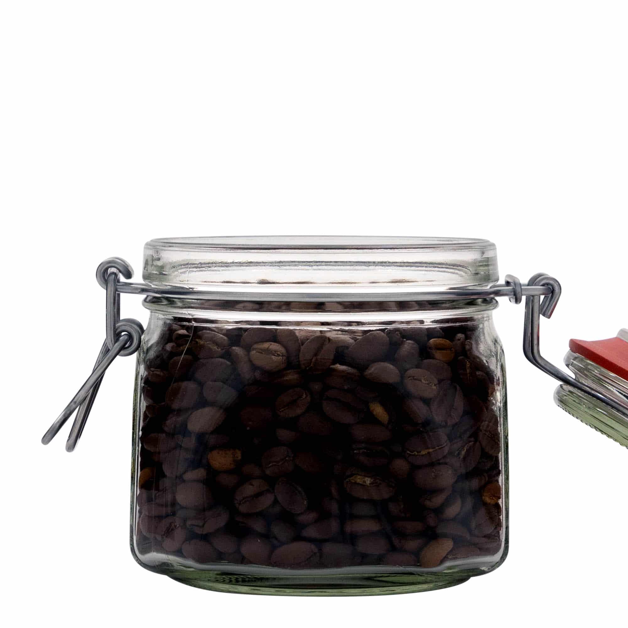 630 ml pohár so strmeňovým uzáverom, štvorcový, hrdlo: strmeňový uzáver