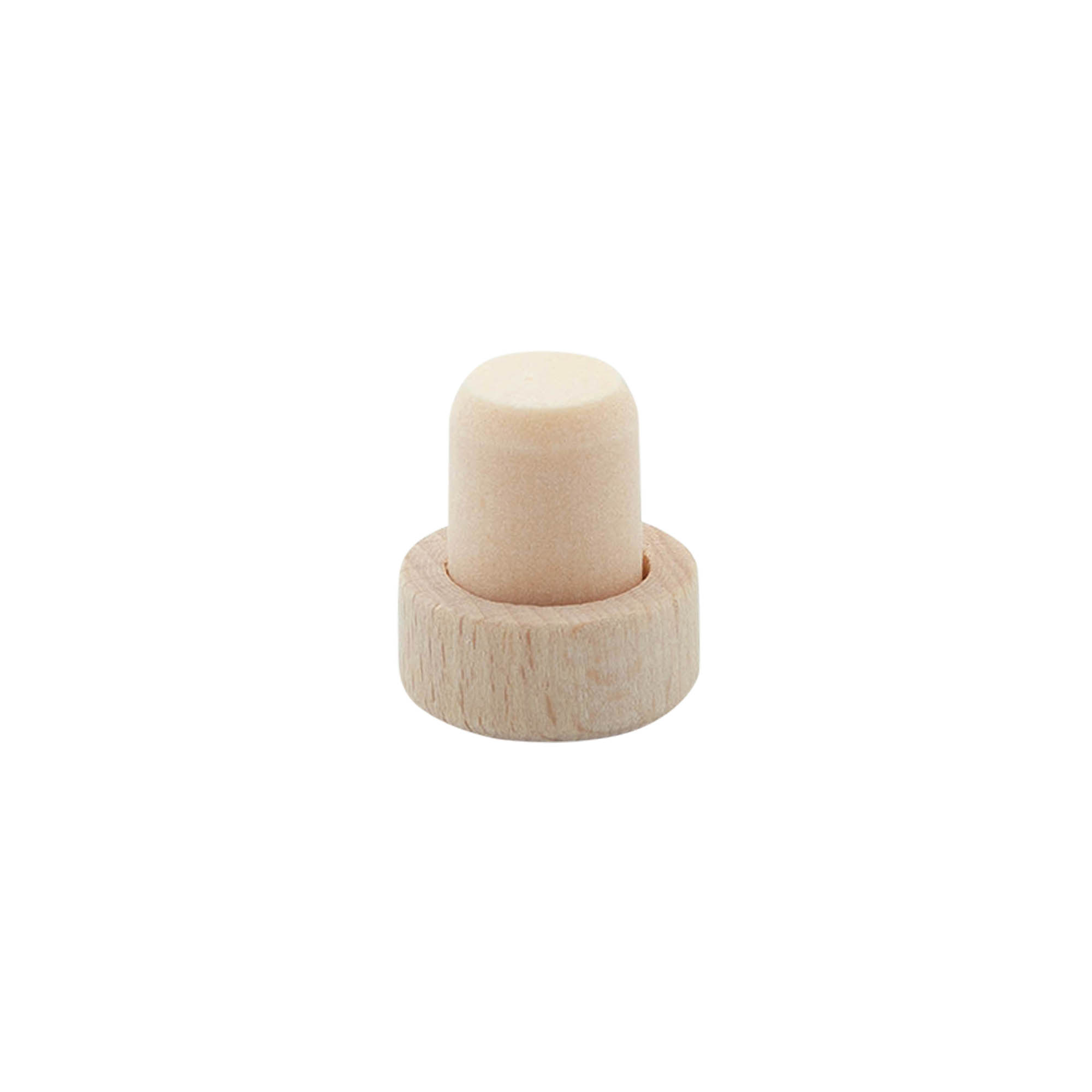 Zátka s úchopom 14 mm, drevo/plast, pre hrdlo: korok Zátka s úchopom 14 mm, drevo/plast, pre hrdlo: korok