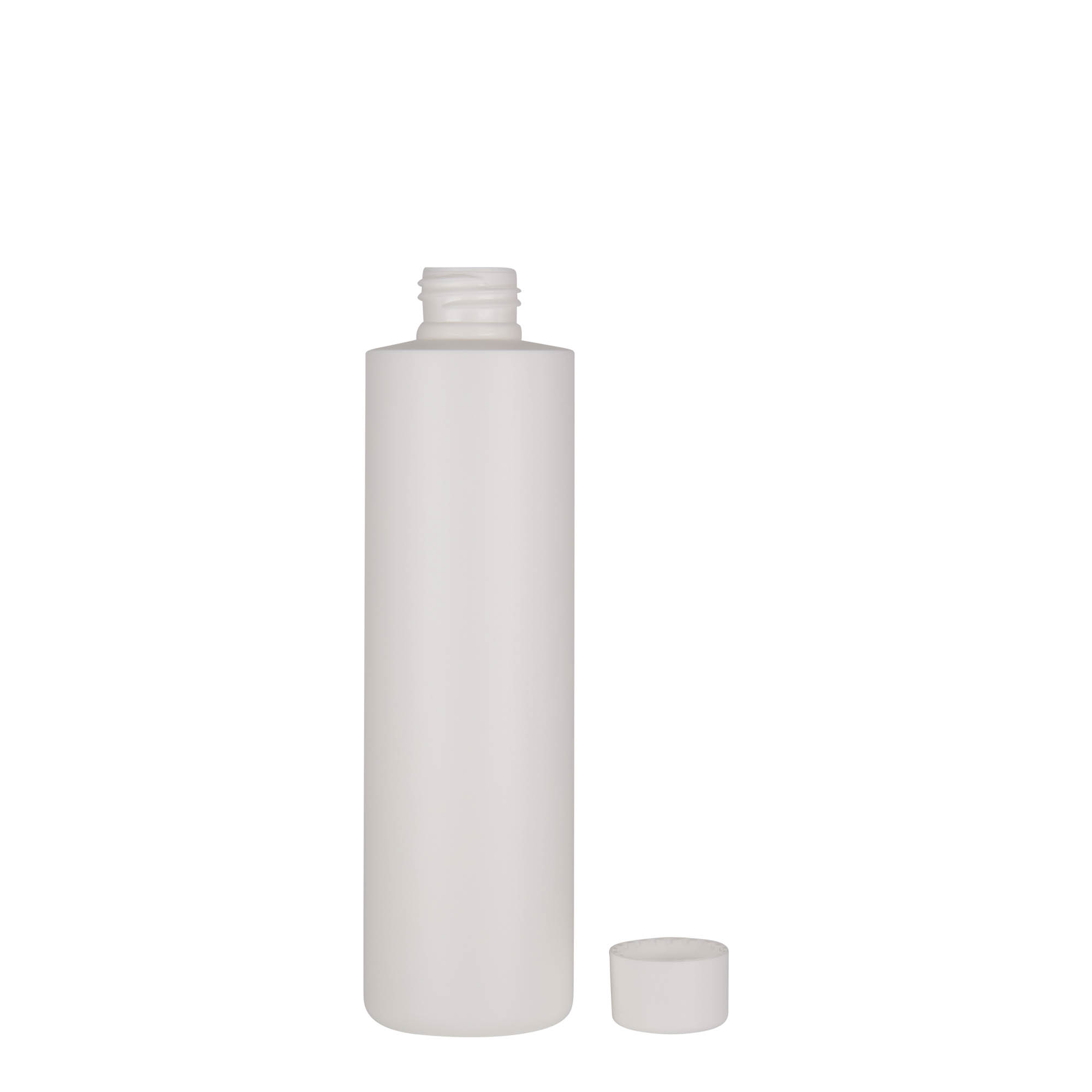 250 ml plastová fľaša 'Pipe', zelený HDPE, biela, hrdlo: 24/410