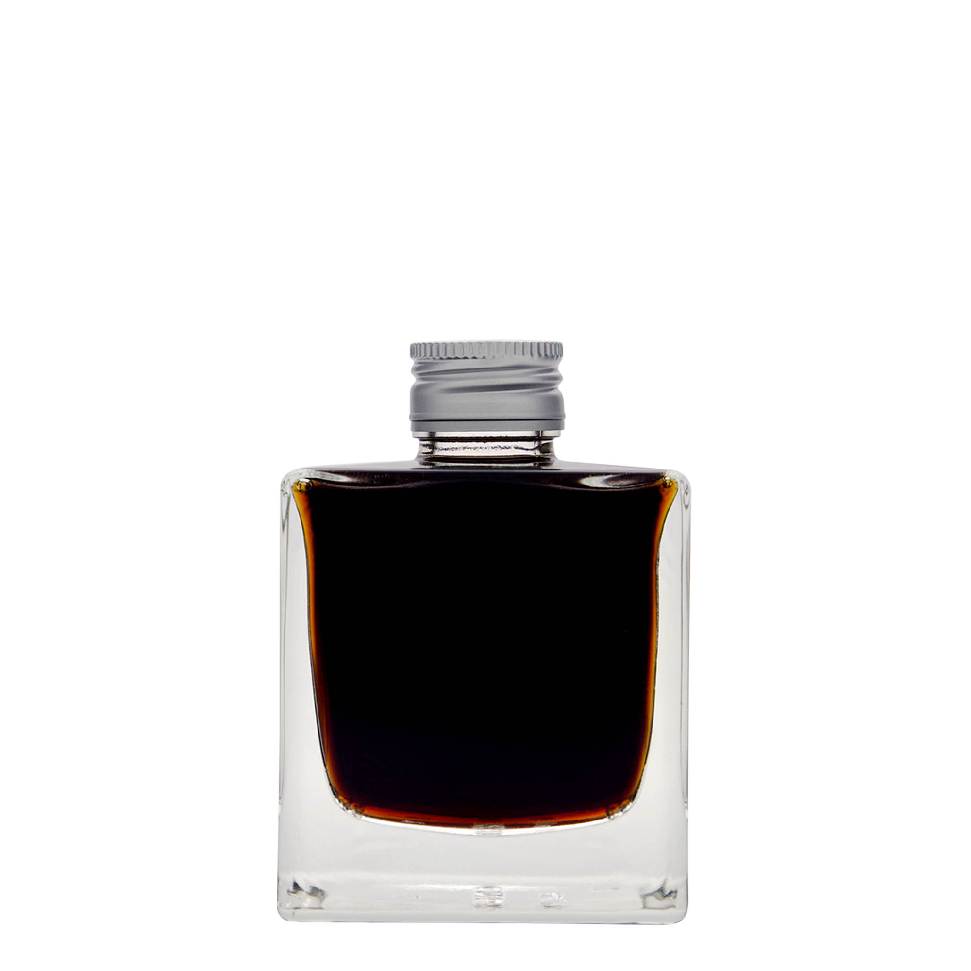 200 ml sklenená fľaša 'Cube', štvorcová, hrdlo: PP 28 200 ml sklenená fľaša 'Cube', štvorcová, hrdlo: PP 28