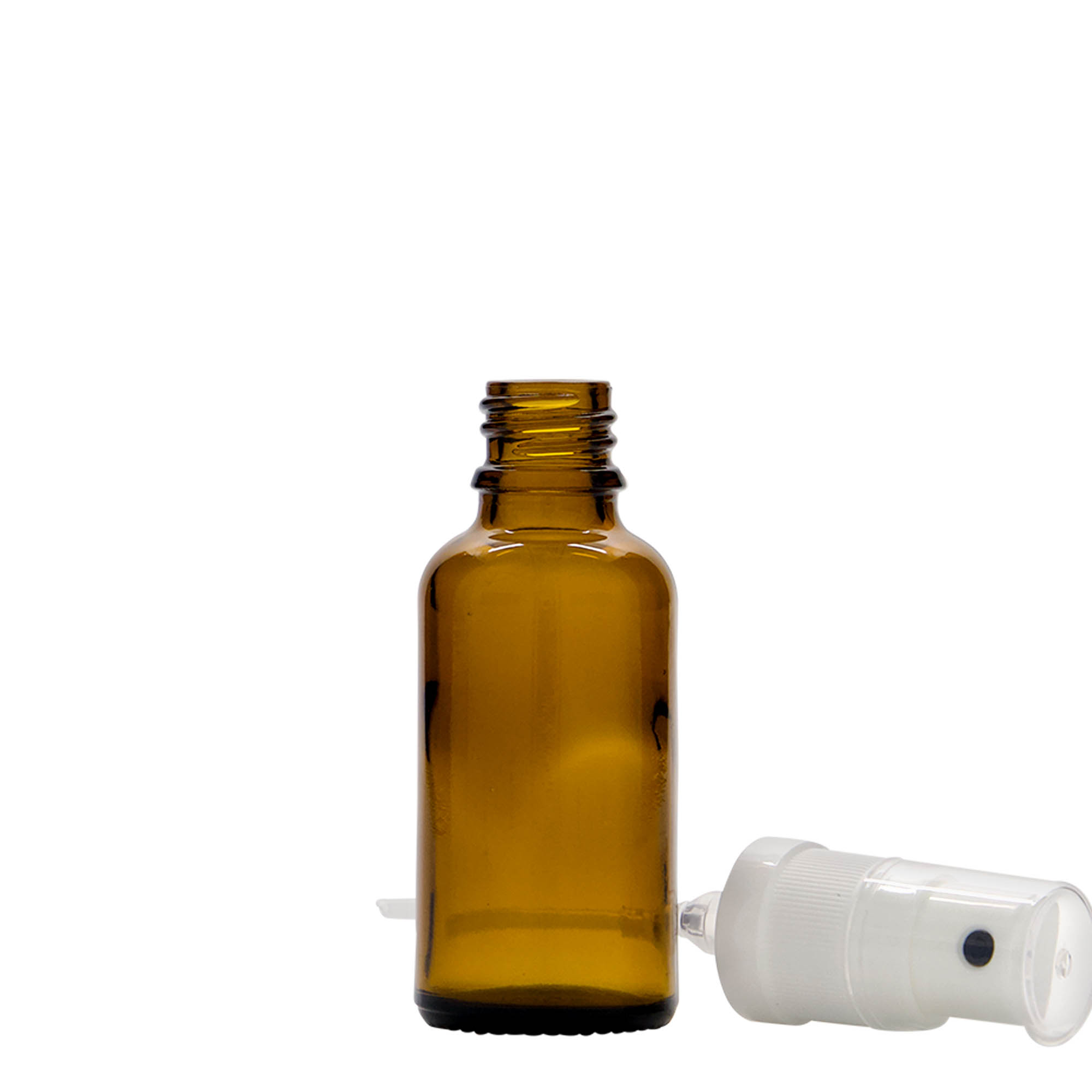30 ml rozprašovacia fľaša medicínska, sklo, hnedá, hrdlo: DIN 18 30 ml rozprašovacia fľaša medicínska, sklo, hnedá, hrdlo: DIN 18
