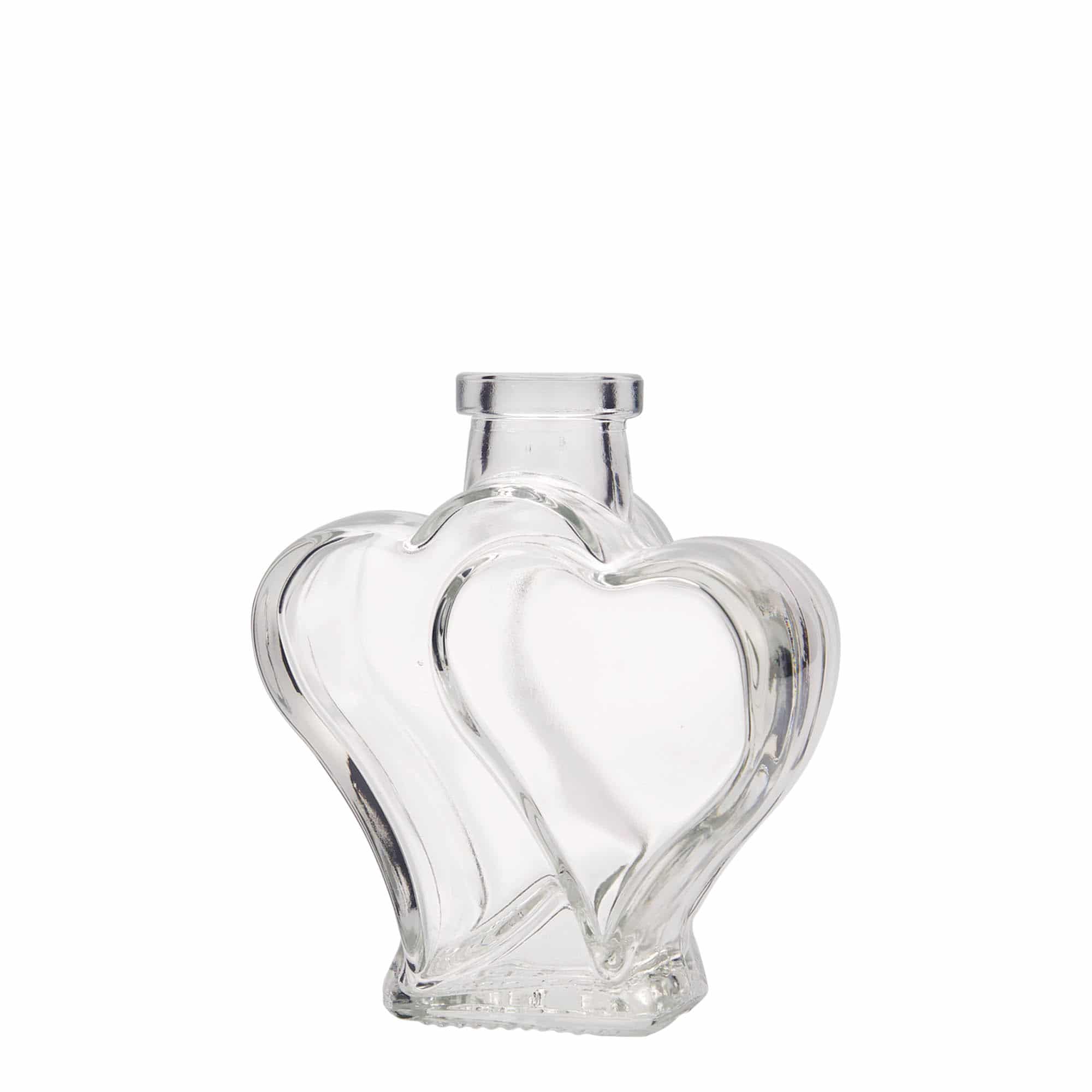 200 ml sklená fľaša „Dvojité srdce“, hrdlo: korok