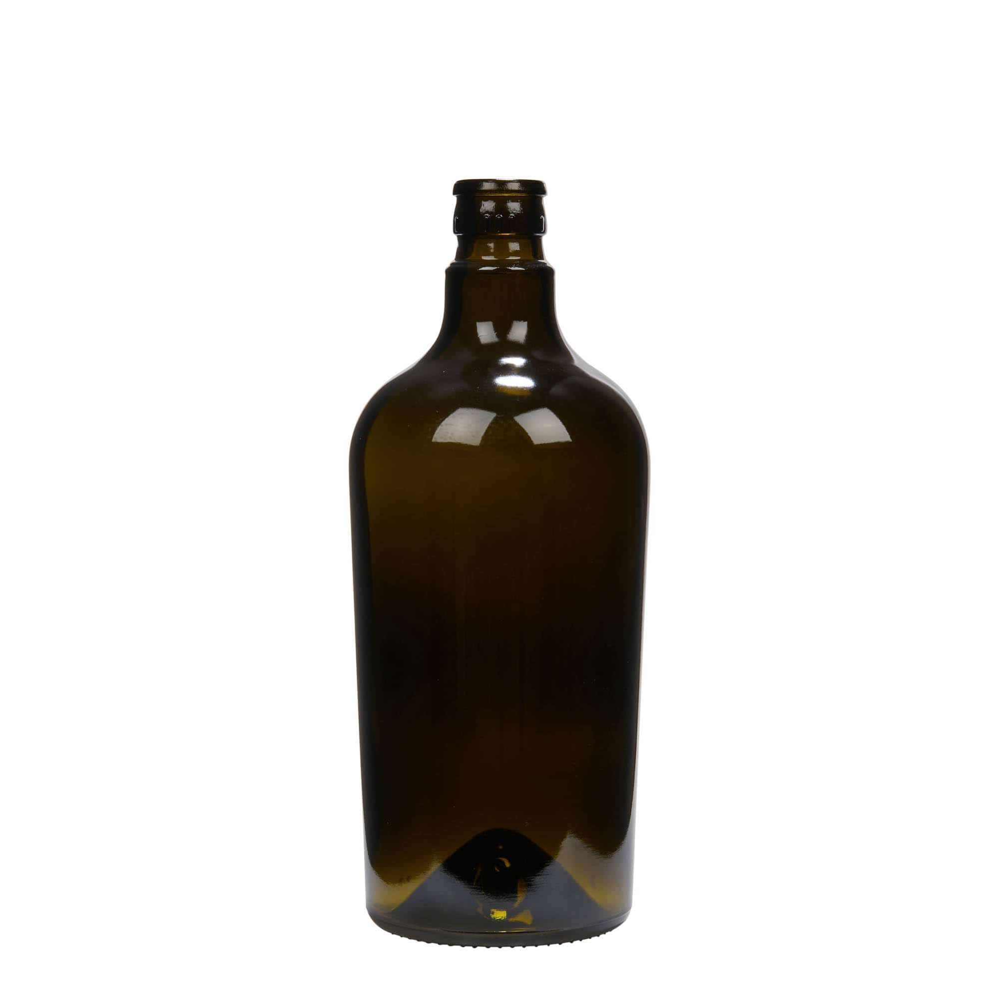 750 ml fľaša na ocot/olej „Oleum“, sklená, antická zelená farba, hrdlo: DOP 750 ml fľaša na ocot/olej „Oleum“, sklená, antická zelená farba, hrdlo: DOP