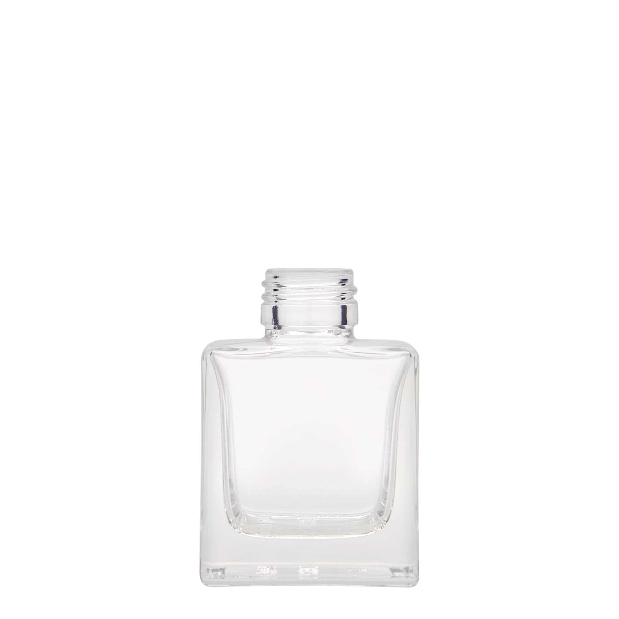 100 ml sklená fľaša „Cube“, štvorcová, hrdlo: PP 28 100 ml sklená fľaša „Cube“, štvorcová, hrdlo: PP 28