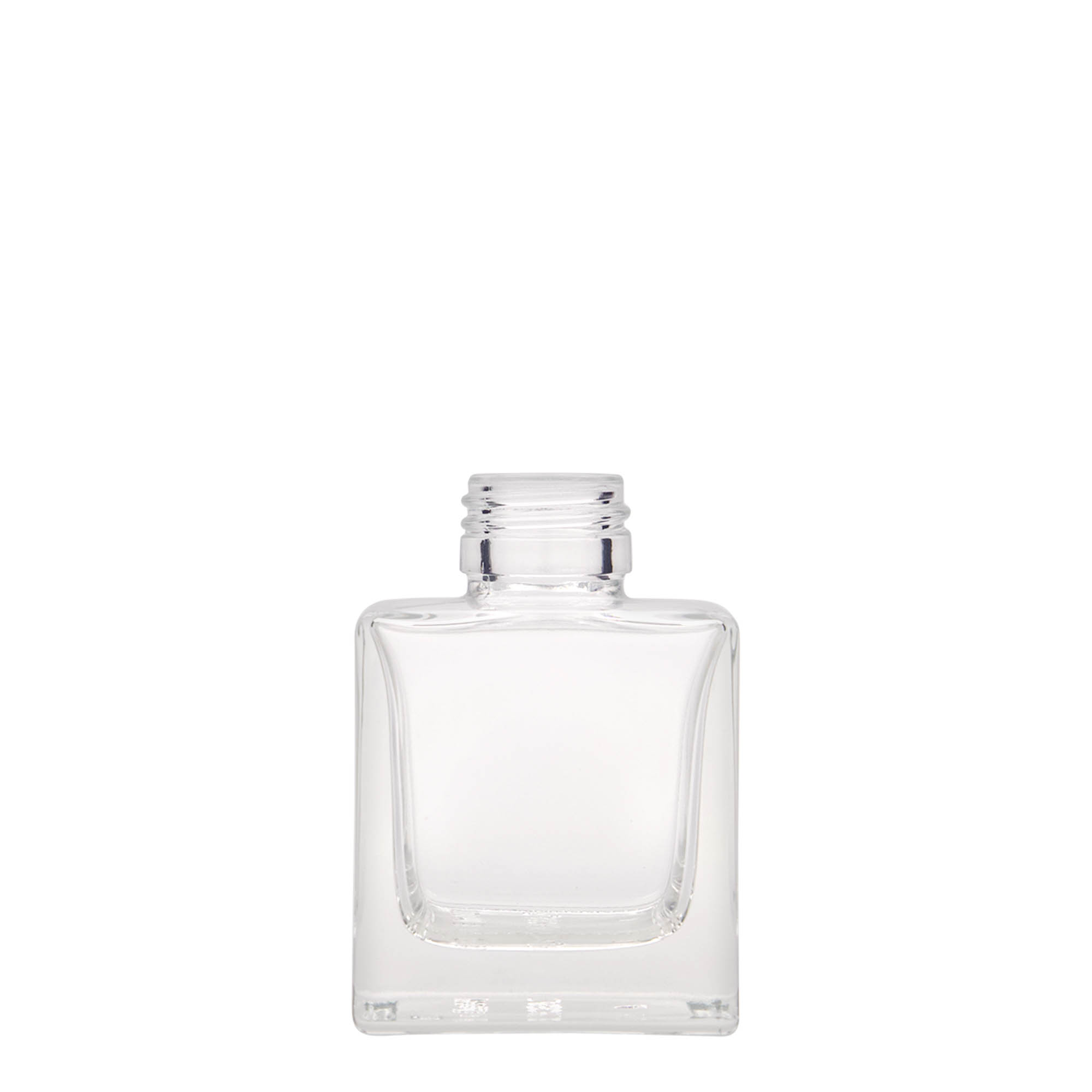 100 ml sklenená fľaša 'Cube', štvorcová, hrdlo: PP 28 100 ml sklenená fľaša 'Cube', štvorcová, hrdlo: PP 28