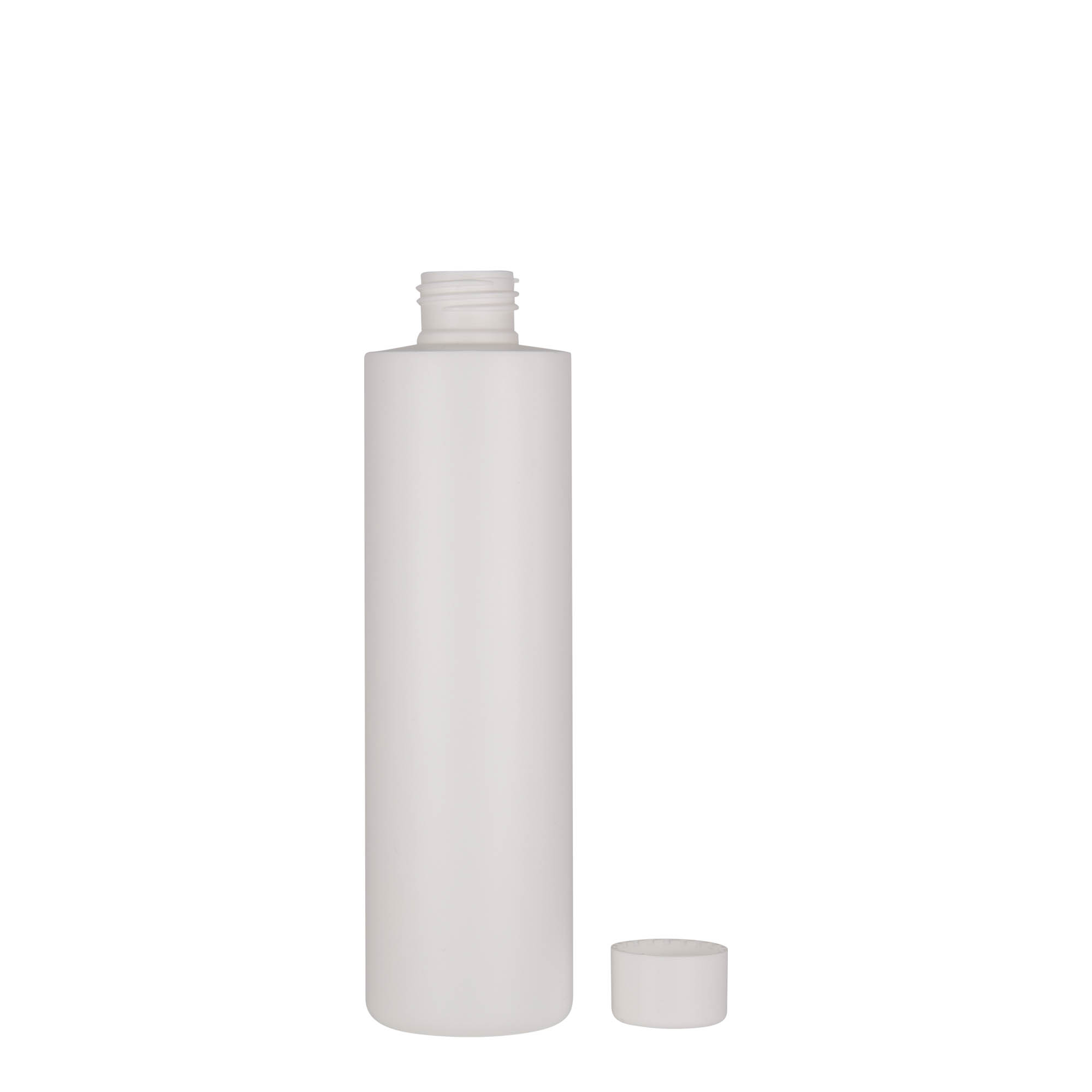 250 ml plastová fľaša 'Pipe', HDPE, biela, hrdlo: 24/410