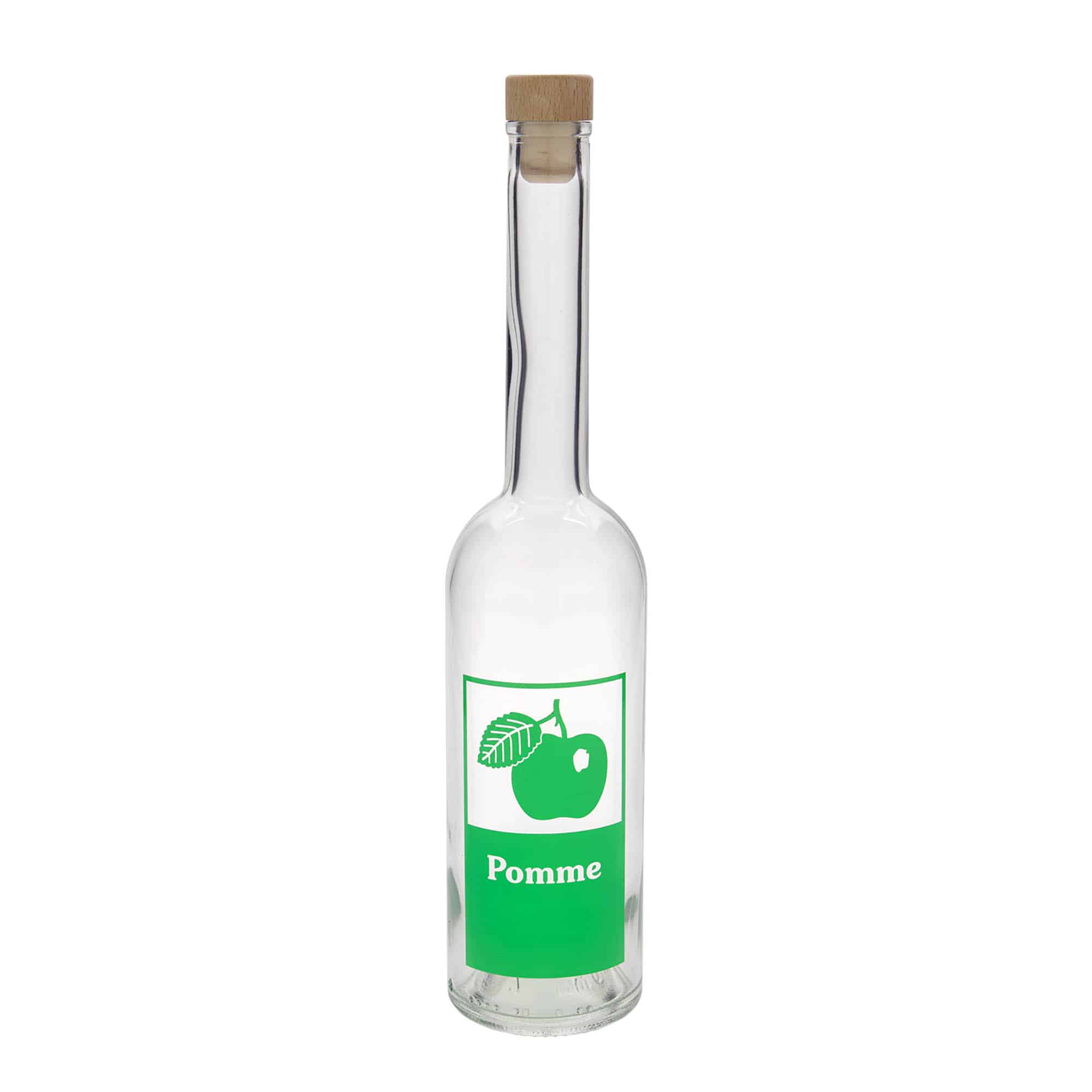 500 ml sklená fľaša „Opera“, motív: Pomme, hrdlo: korok