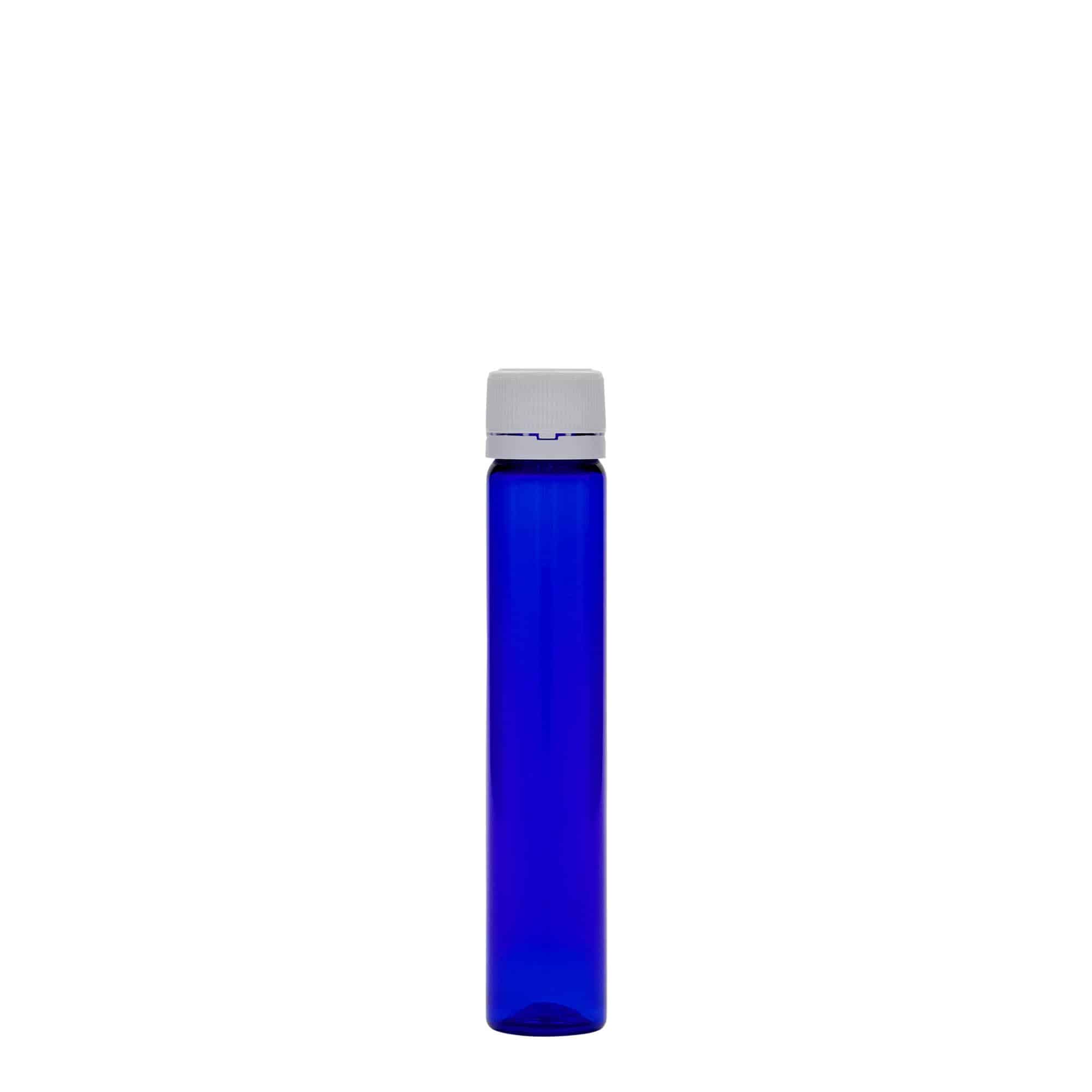 25 ml PET rúrka, plast, kráľovská modrá farba, hrdlo: skrutkovací uzáver