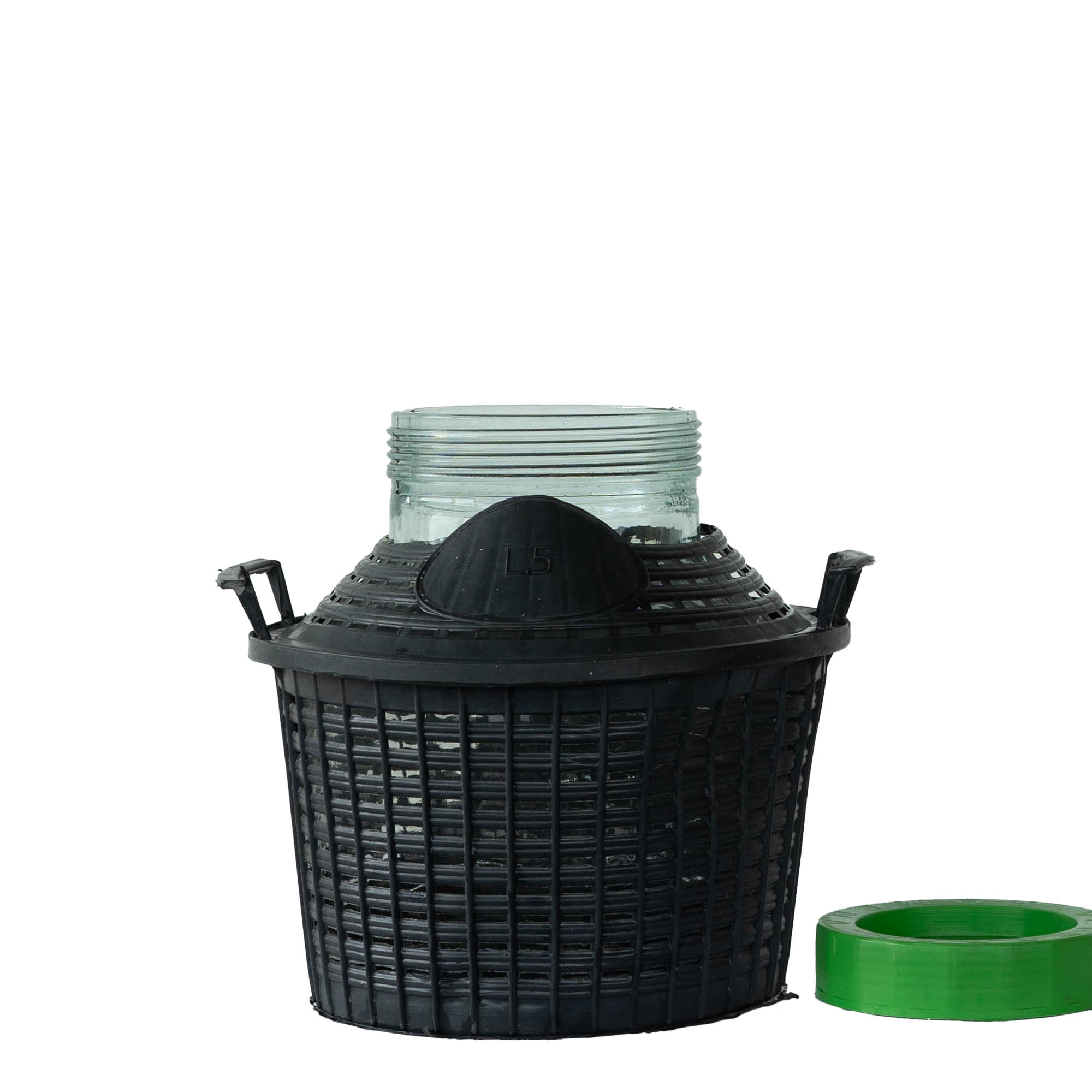 5 l balónová fľaša s širokým hrdlom, sklo, uzáver: závitový uzáver 5 l balónová fľaša s širokým hrdlom, sklo, uzáver: závitový uzáver