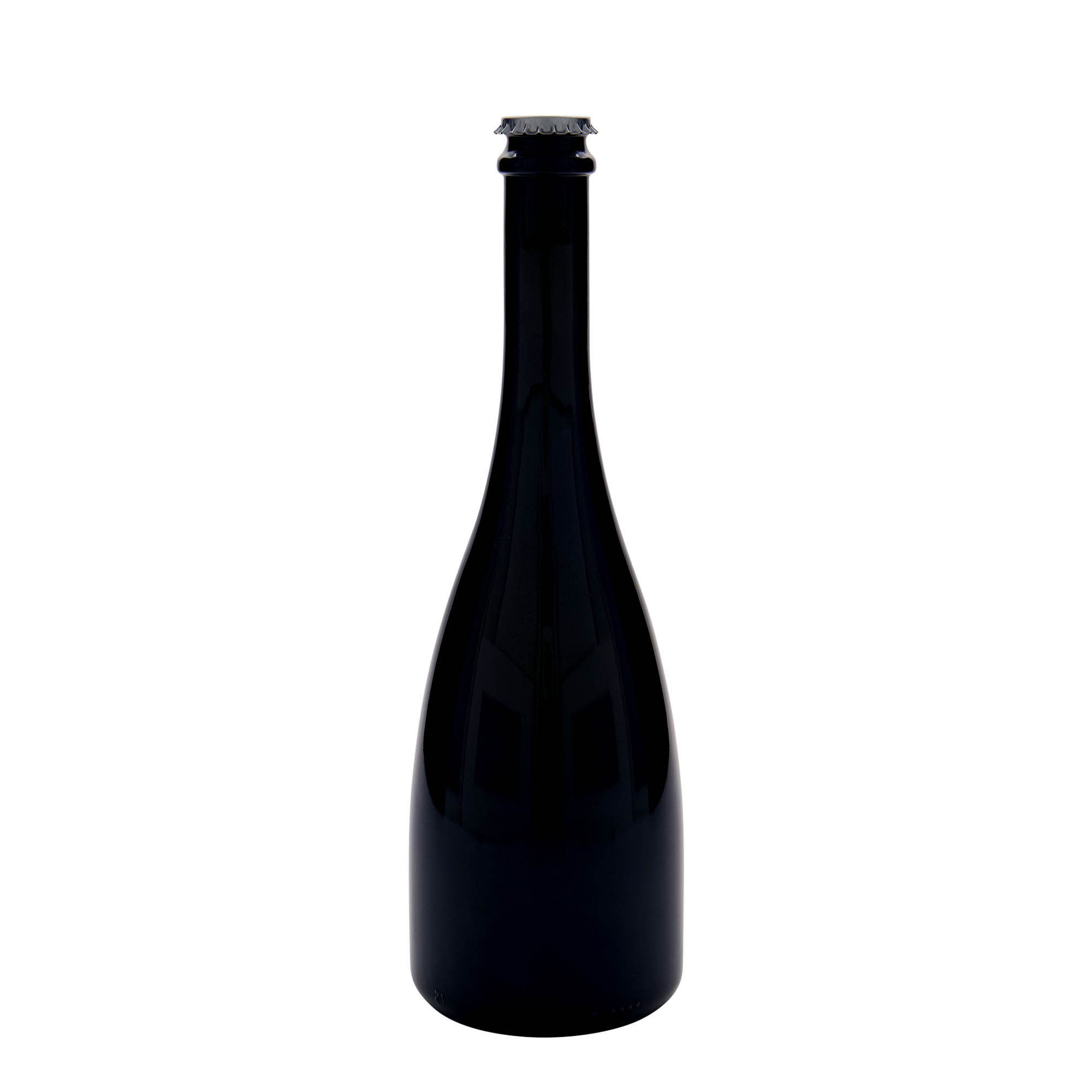 750 ml pivová / sektová fľaša 'Tosca', sklo, antik zelená, hrdlo: korunkový uzáver