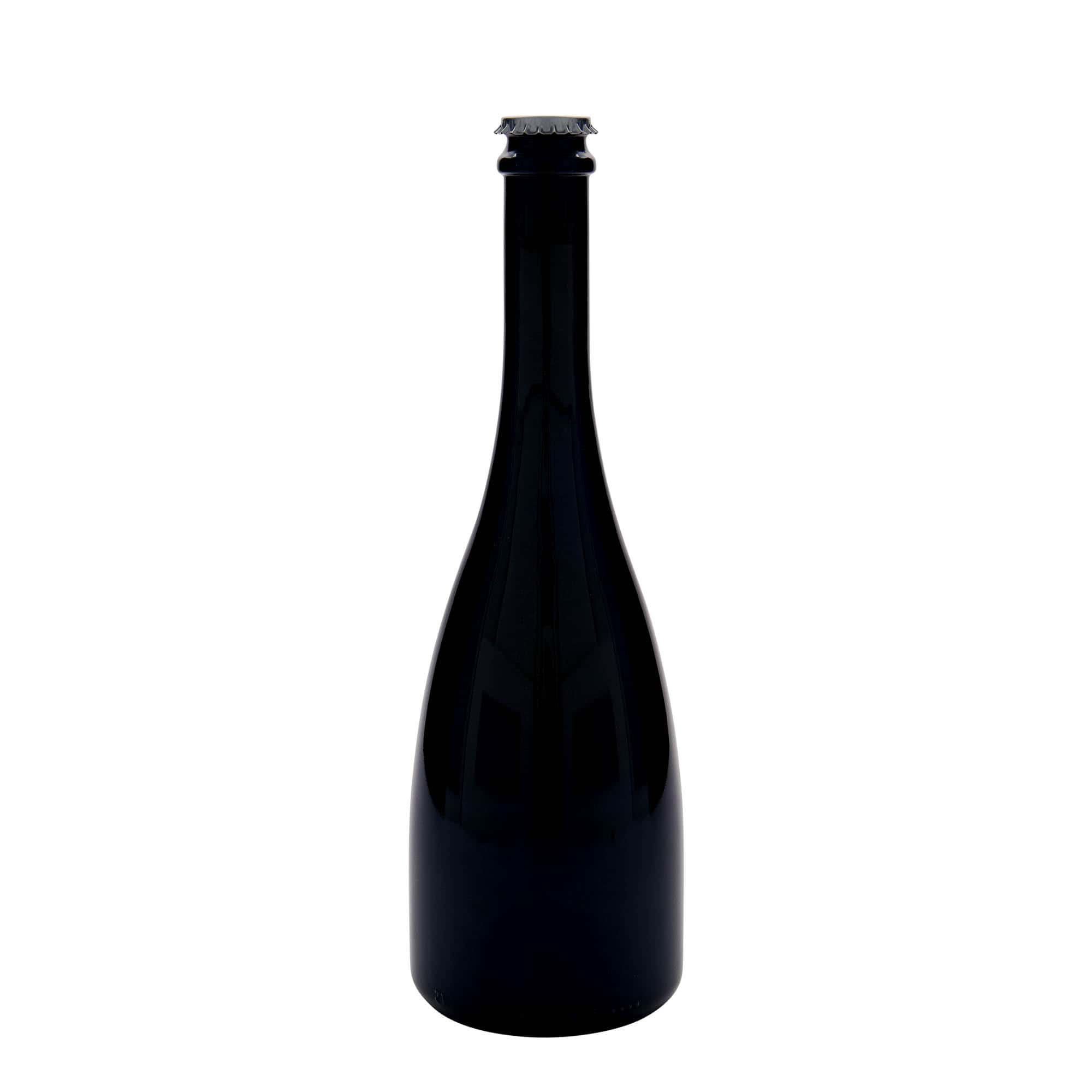 750 ml pivová / sektová fľaša 'Tosca', sklo, antik zelená, hrdlo: korunkový uzáver
