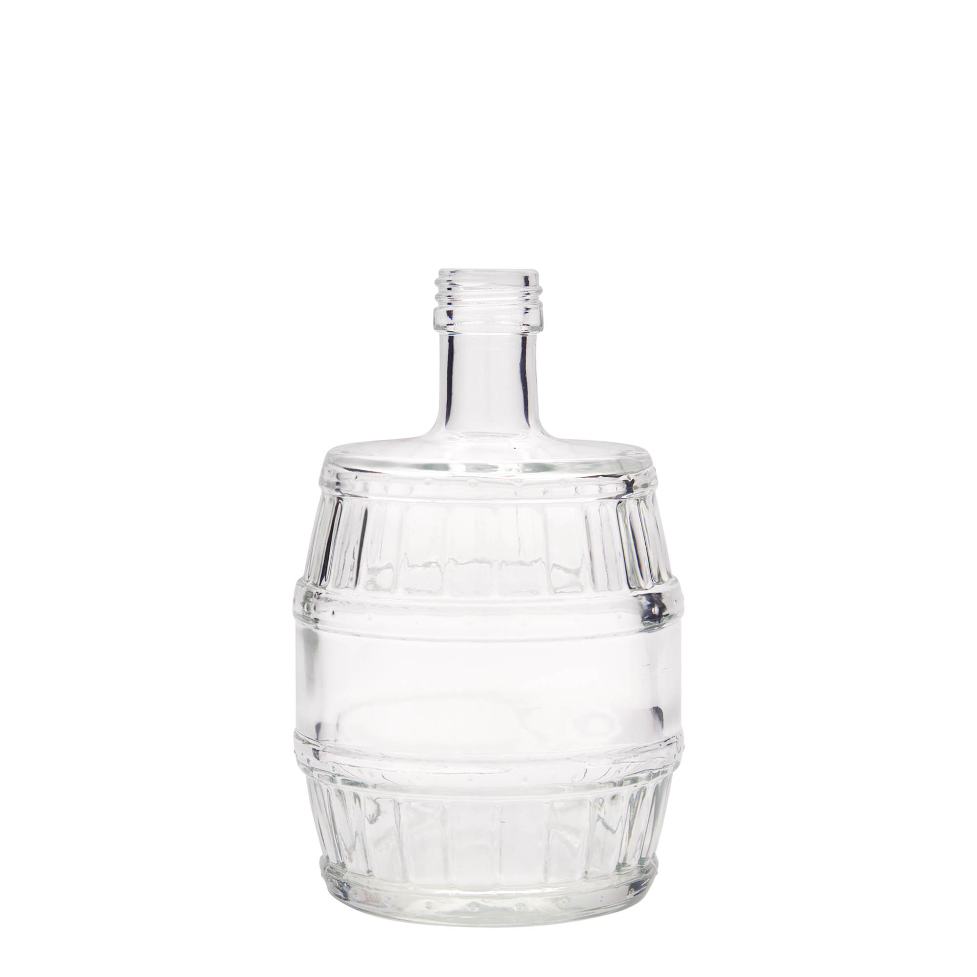 500 ml sklenená fľaša „sud“, hrdlo: PP 28