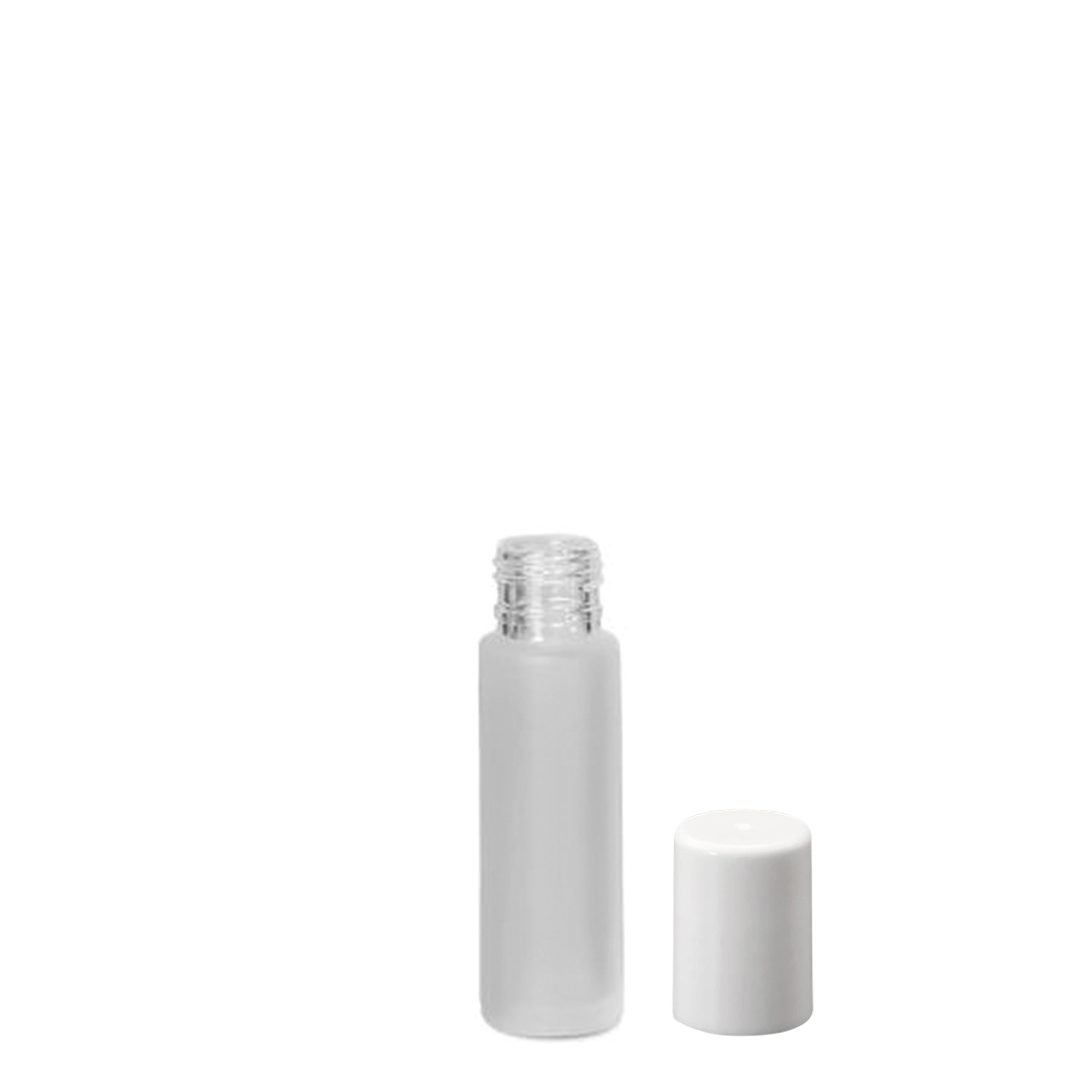 10 ml roll-on fľaša, sklo, matné, hrdlo: skrutkovací uzáver