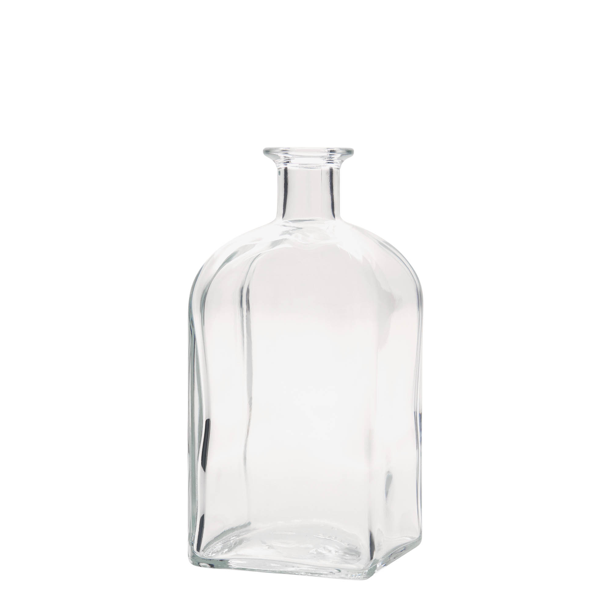 700 ml sklenená fľaša Apotheker Carré, štvorcová, hrdlo: korok