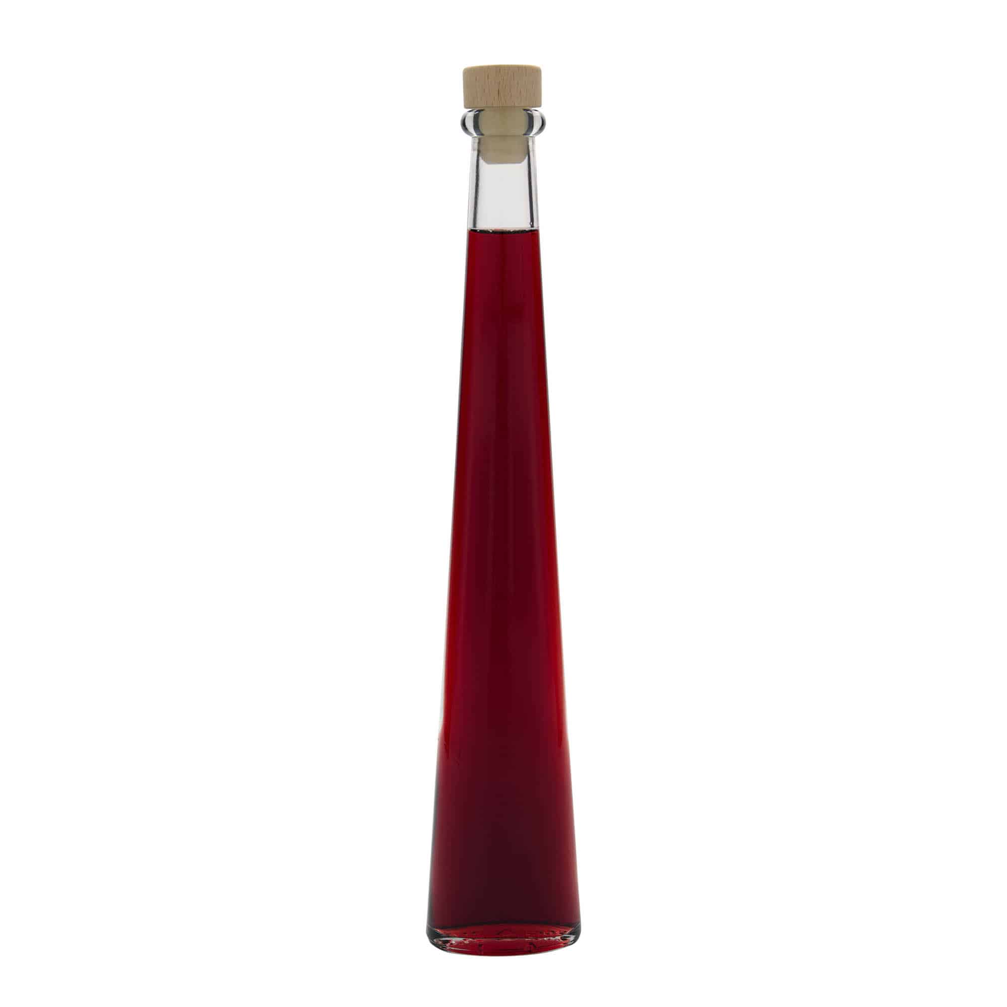 200 ml sklená fľaša „Dama Ovale“, oválna, hrdlo: korok