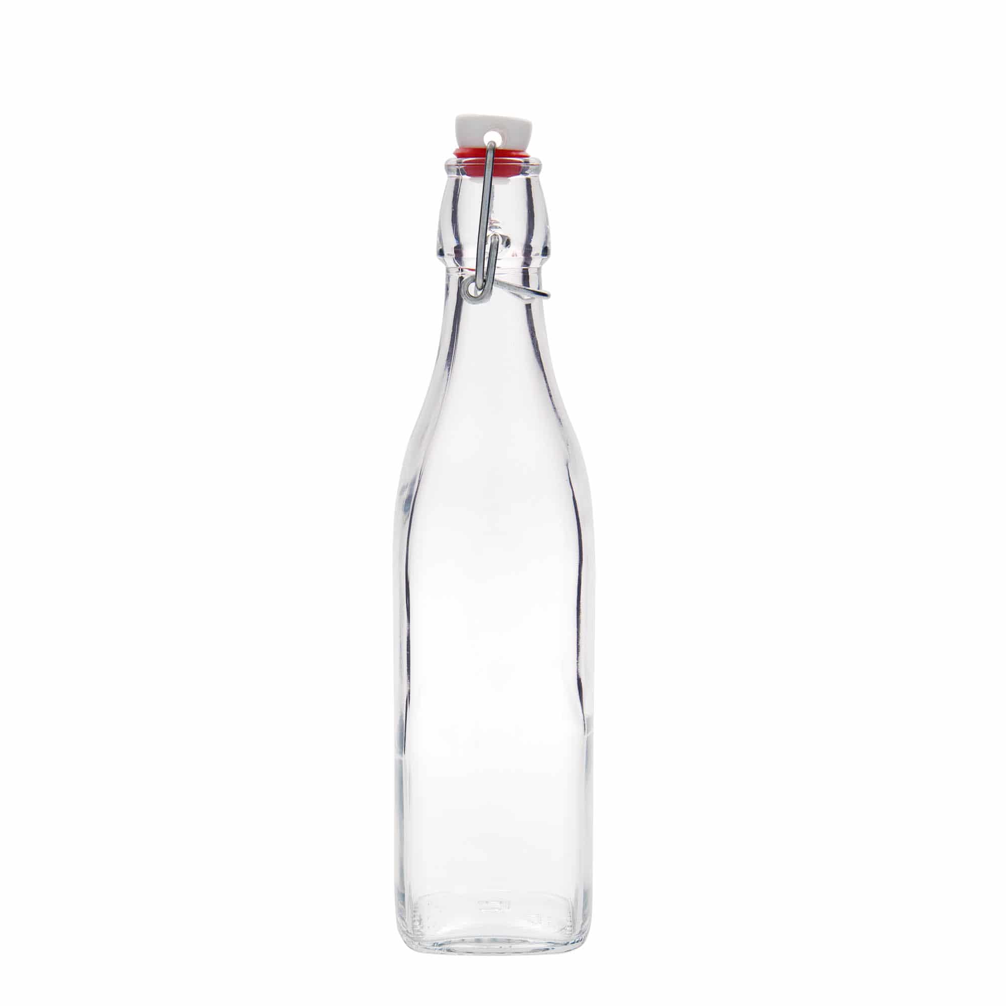 500 ml sklená fľaša „Swing, štvorcová, hrdlo: strmeňový uzáver 500 ml sklená fľaša „Swing, štvorcová, hrdlo: strmeňový uzáver