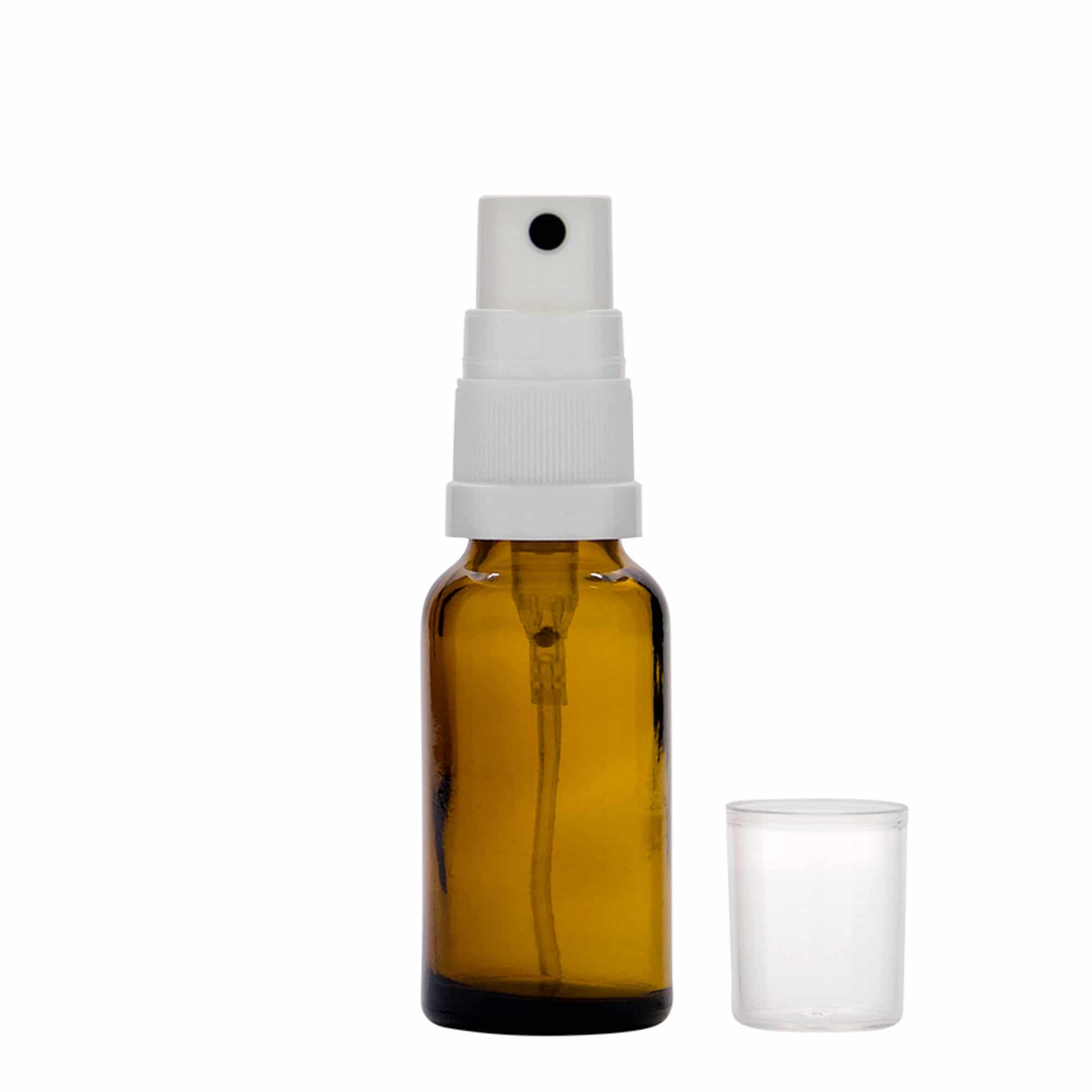 20 ml liekovka s rozprašovačom, sklená, hnedá farba, hrdlo: DIN 18