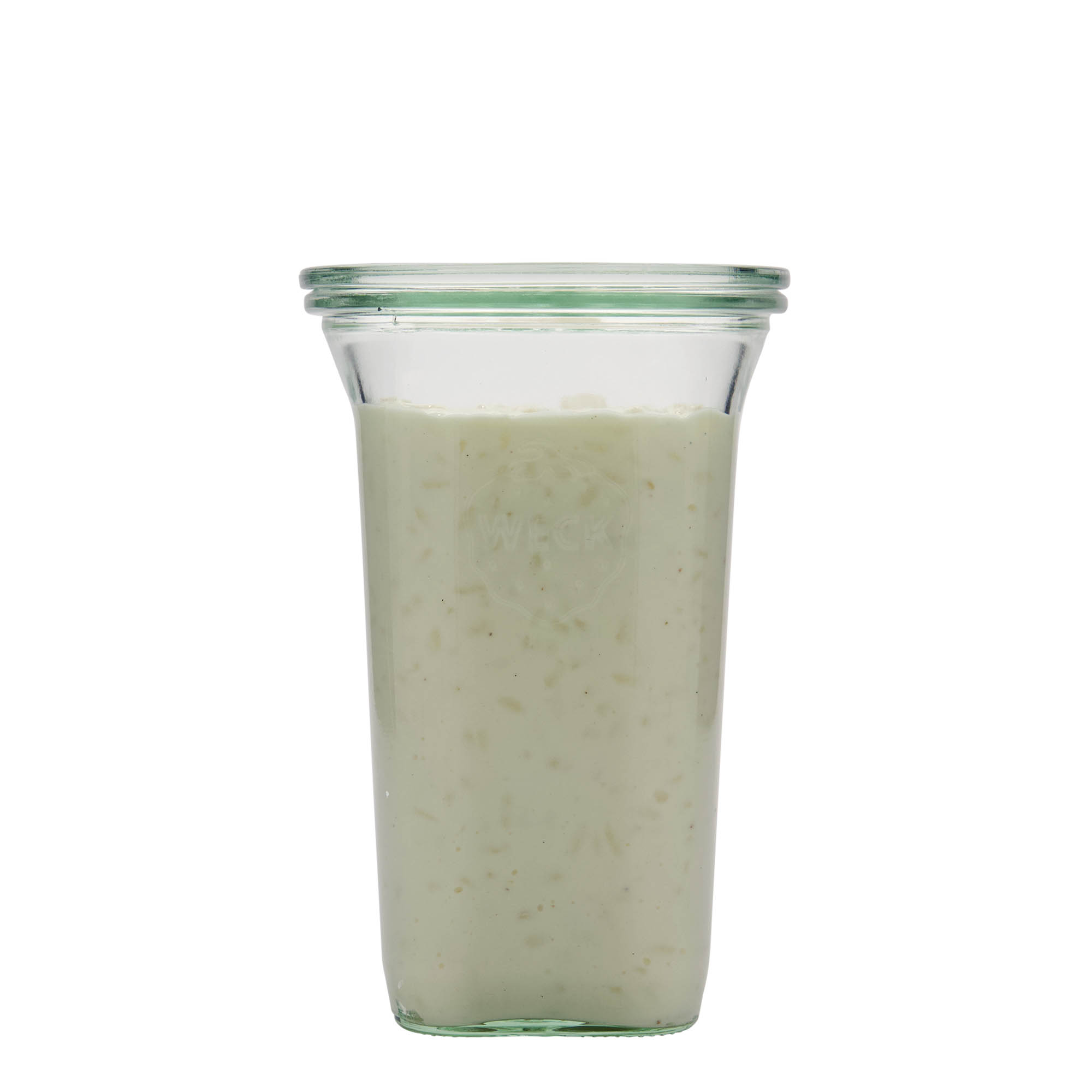 795 ml WECK Quadro sklo, štvorcové, otvor: okrúhly okraj