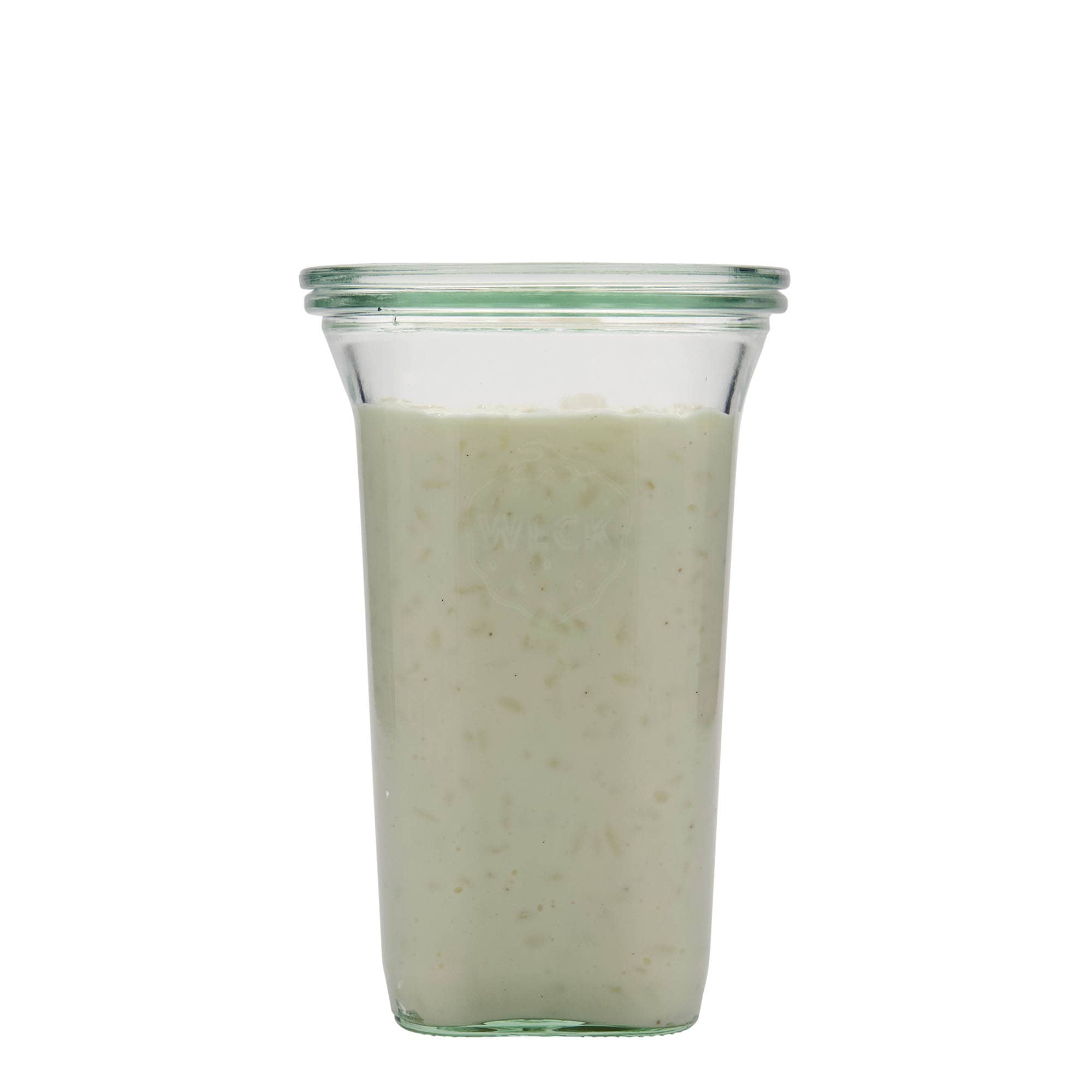 795 ml WECK Quadro sklo, štvorcové, otvor: okrúhly okraj