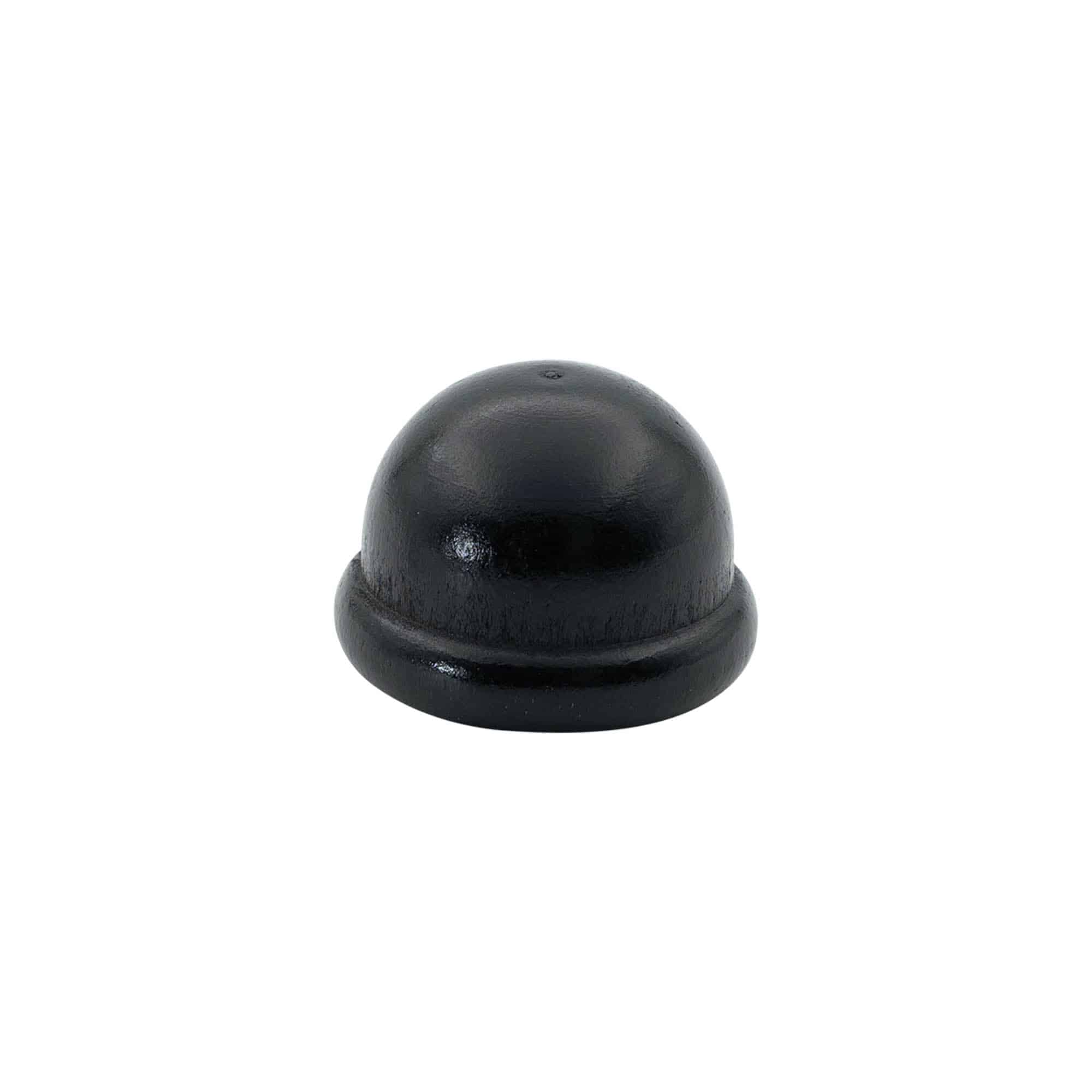 Zátky s hmatníkom 19 mm, drevo/plast, čierna farba, pre hrdlo: korok Zátky s hmatníkom 19 mm, drevo/plast, čierna farba, pre hrdlo: korok
