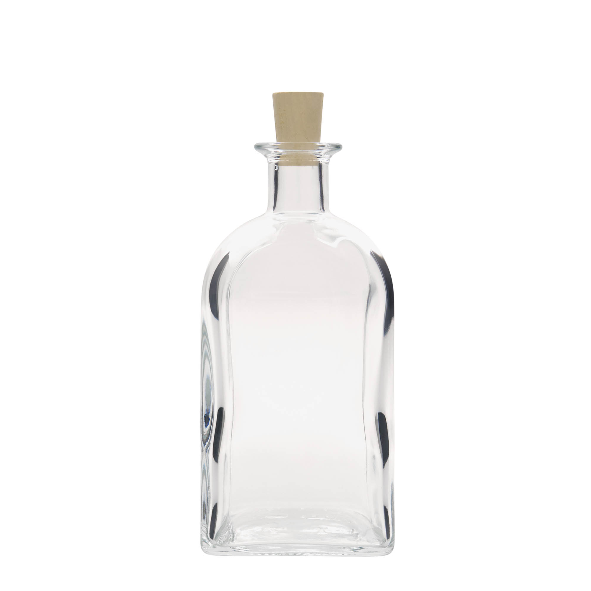 700 ml sklenená fľaša Apotheker Carré, štvorcová, hrdlo: korok