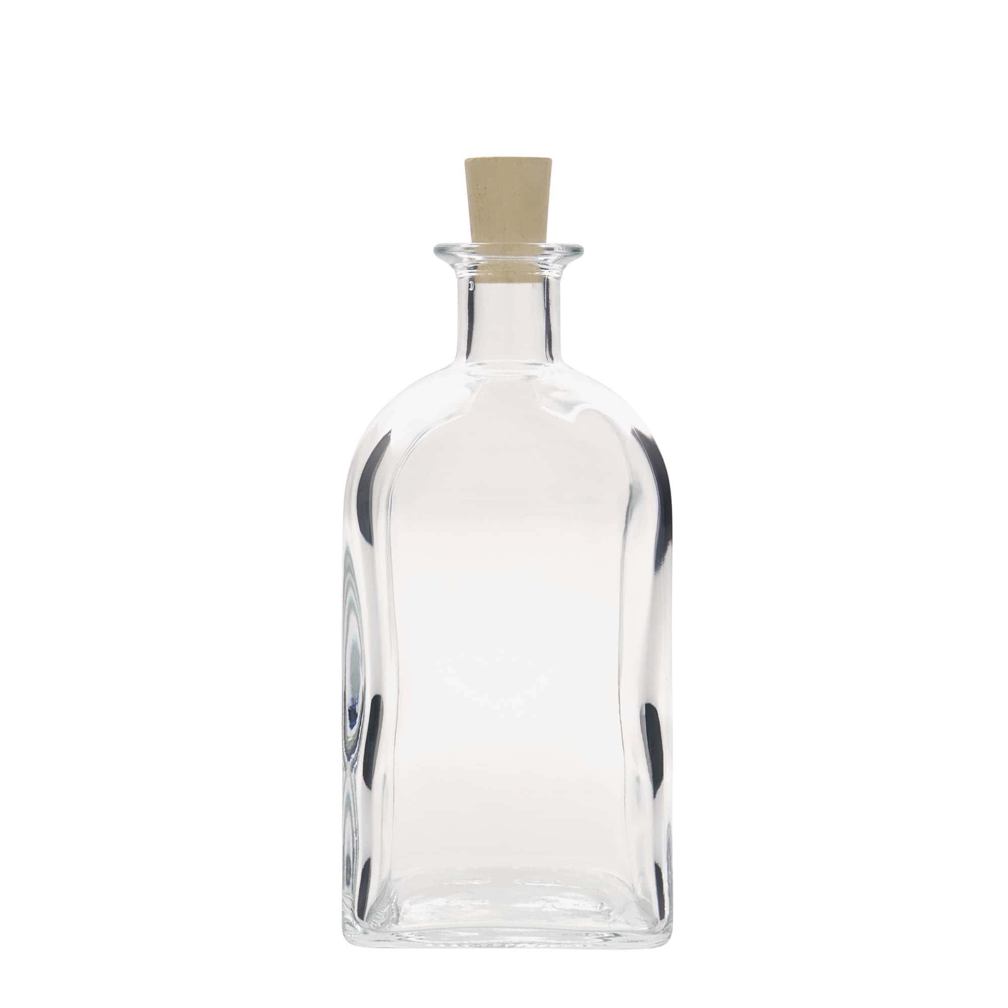 700 ml sklenená fľaša Apotheker Carré, štvorcová, hrdlo: korok