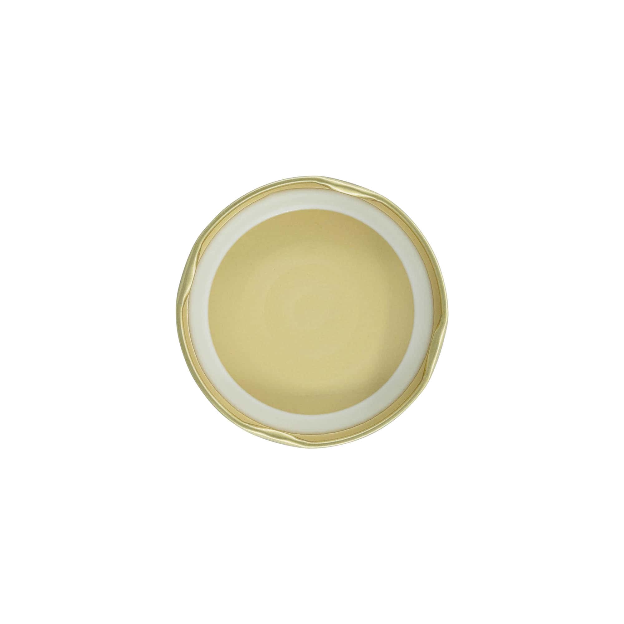 Skrutkovací uzáver, biely plech, zlatý, pre hrdlo: TO 66