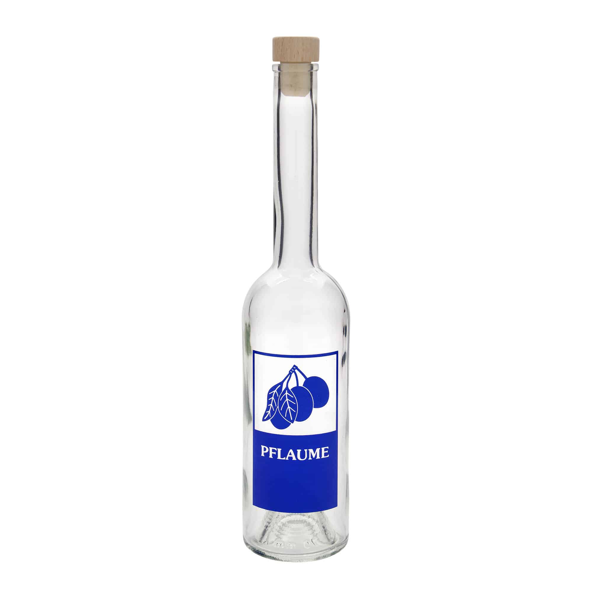 500 ml sklená fľaša „Opera“, motív: slivka, hrdlo: korok