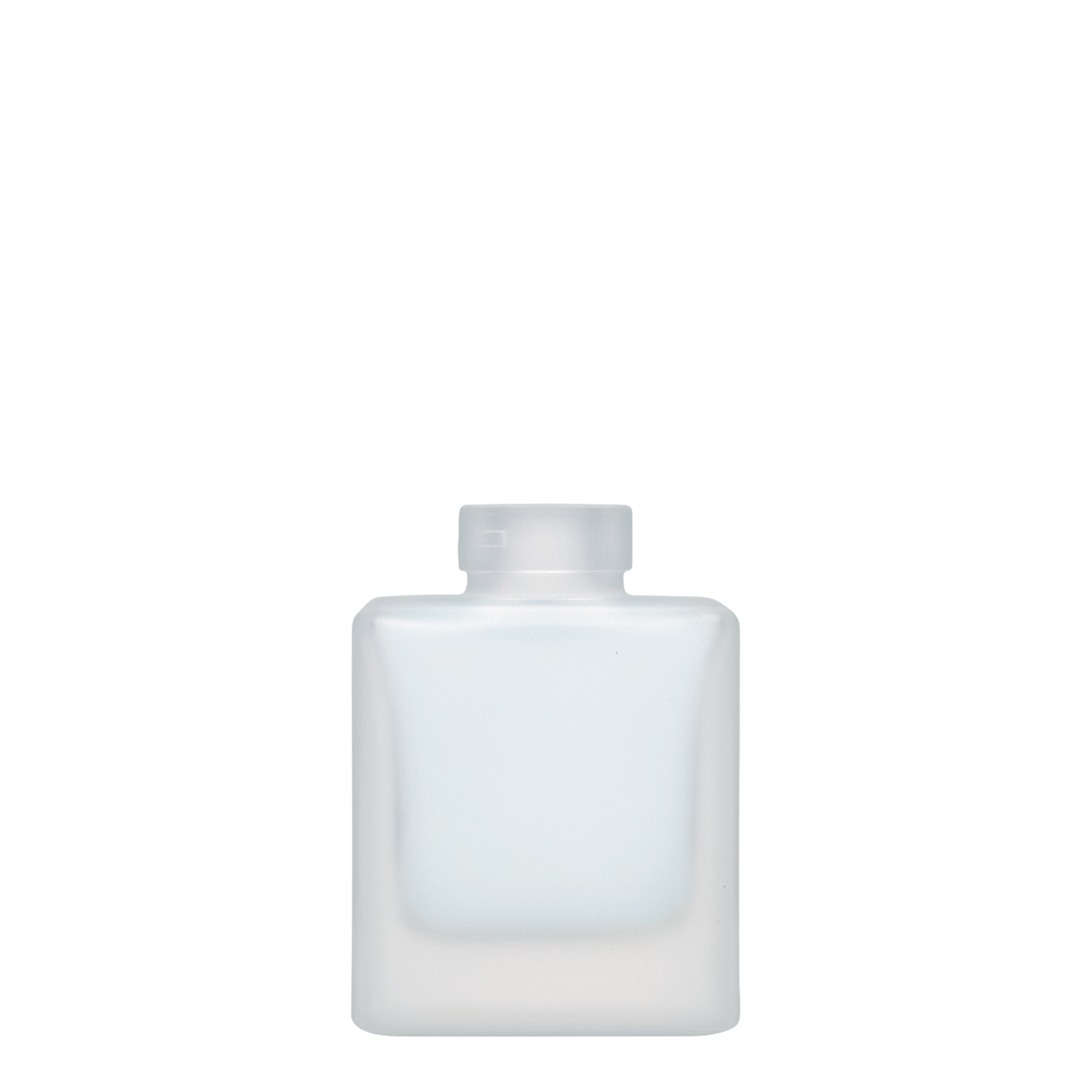 100 ml sklenená fľaša 'Cube', štvorcová, mrazená, hrdlo: korok