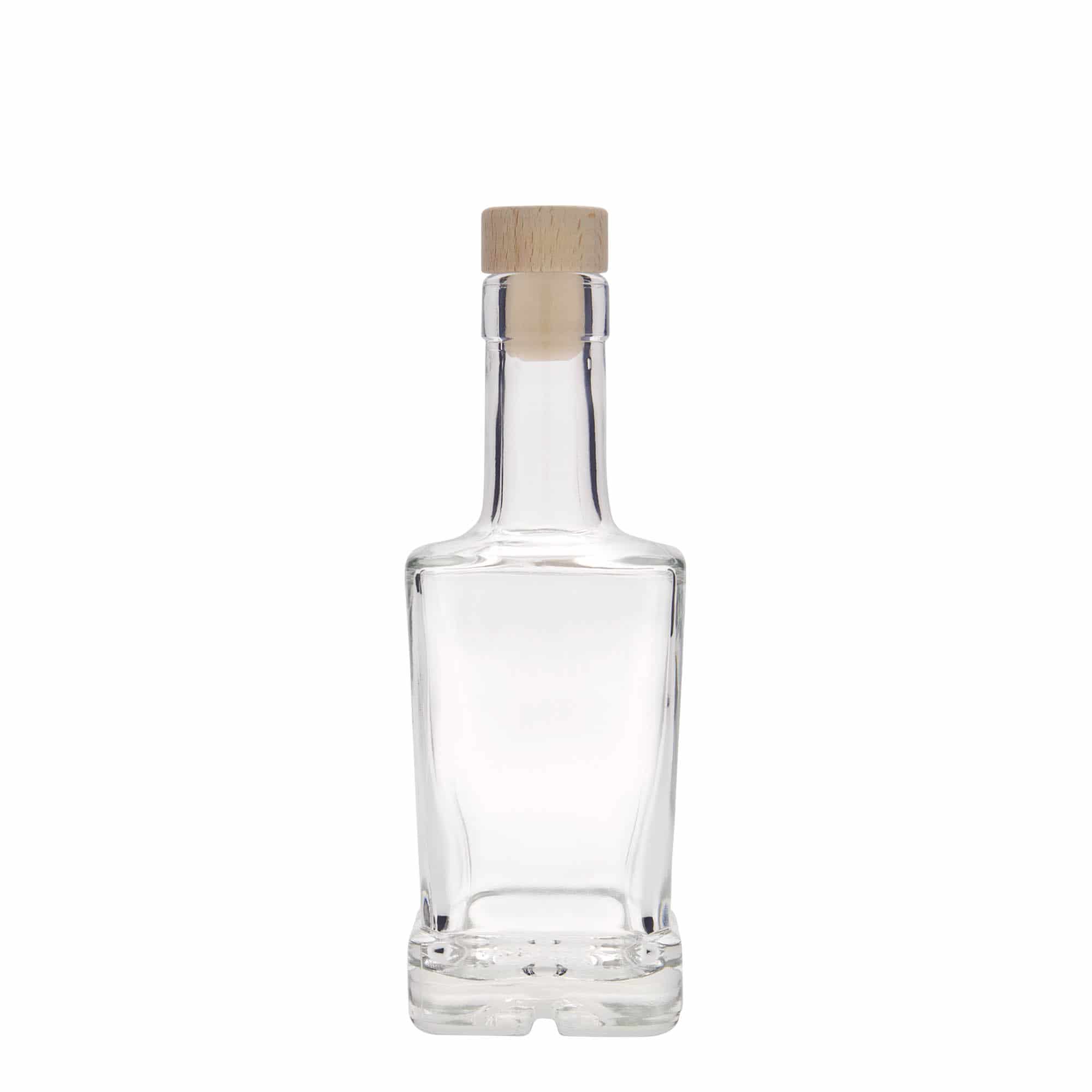250 ml sklená fľaša „Rene“, štvorcová, hrdlo: korok