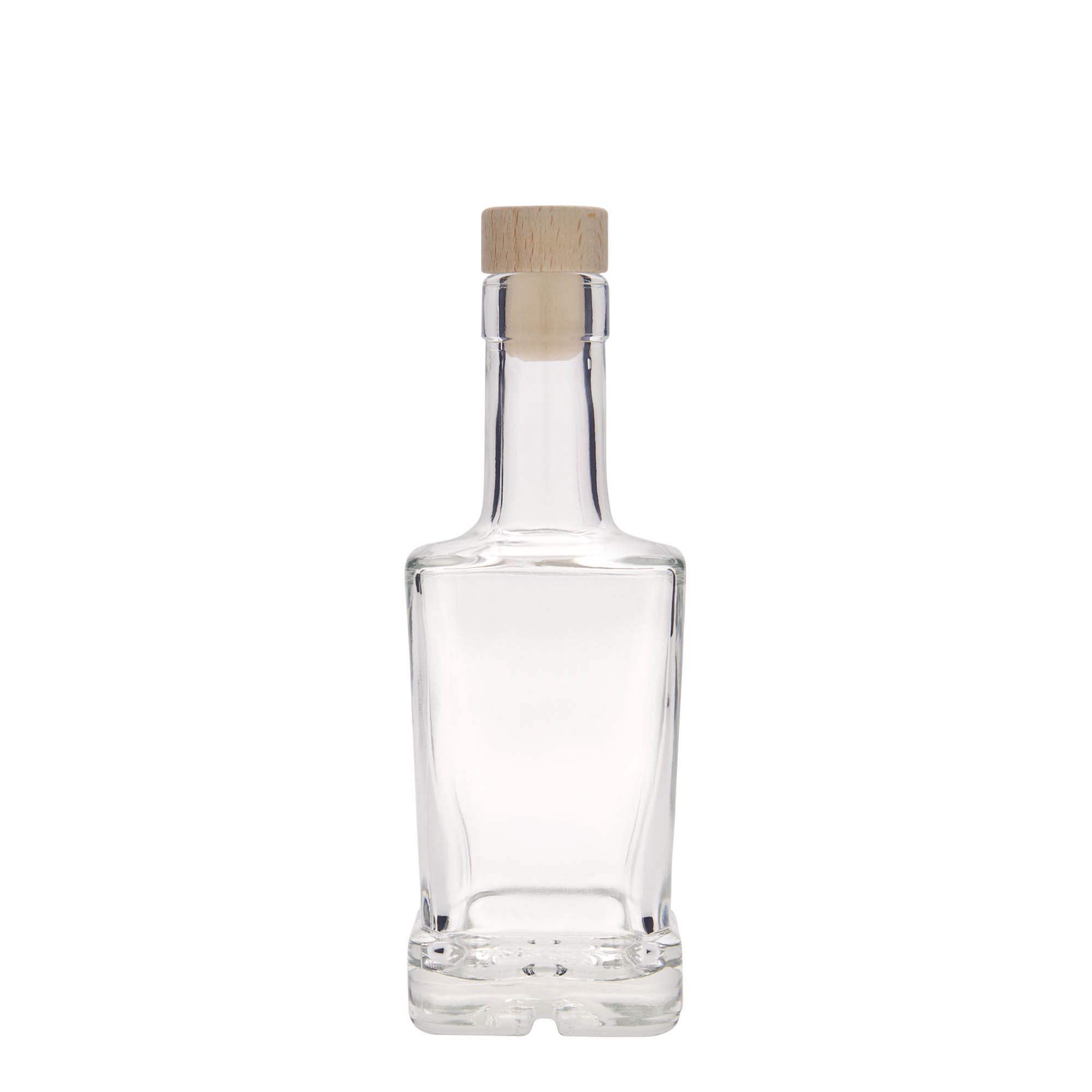 250 ml sklenená fľaša 'Rene', štvorcová, hrdlo: korok