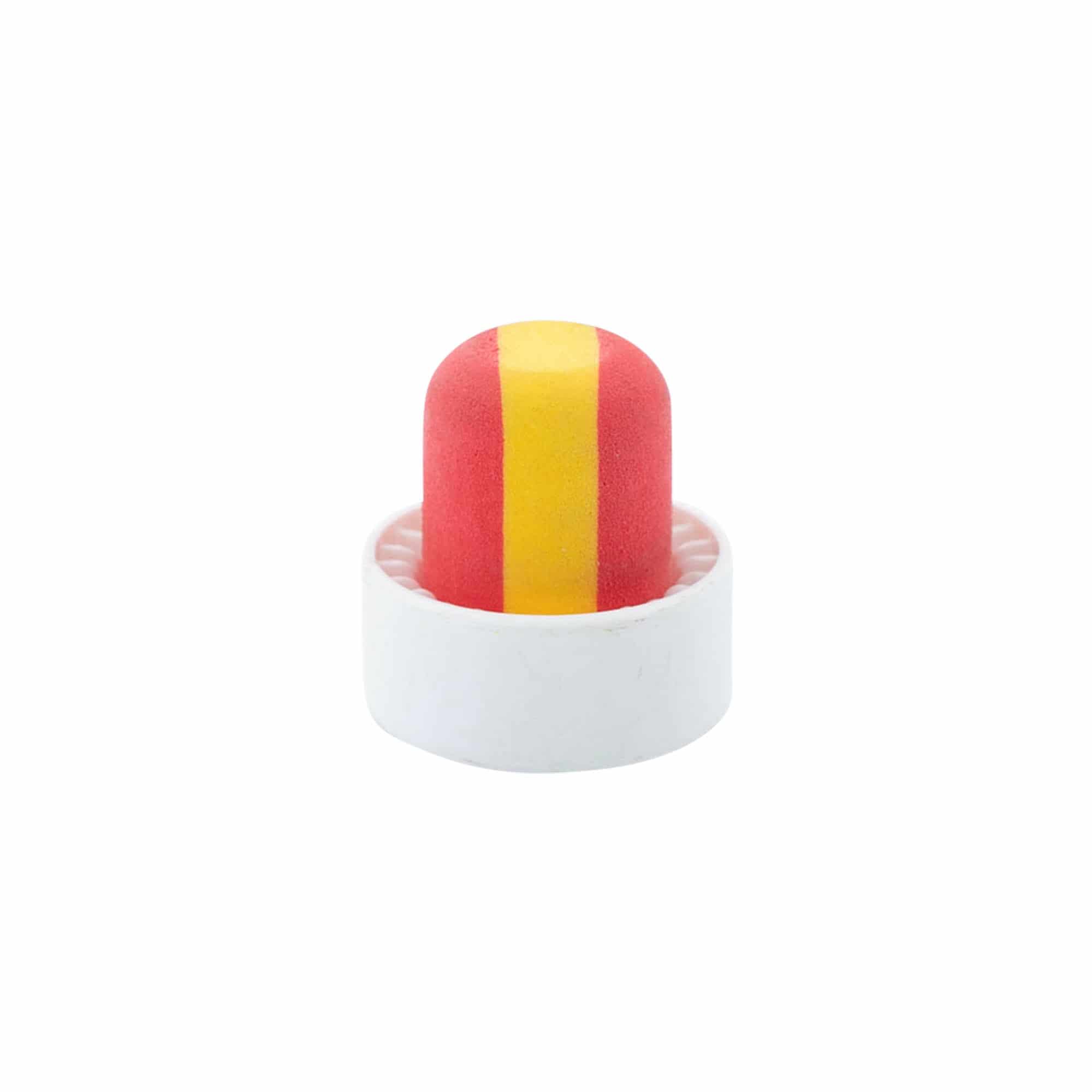 Zátky s hmatníkom 19 mm „Španielsko“, plast, viacfarebné, pre hrdlo: korok