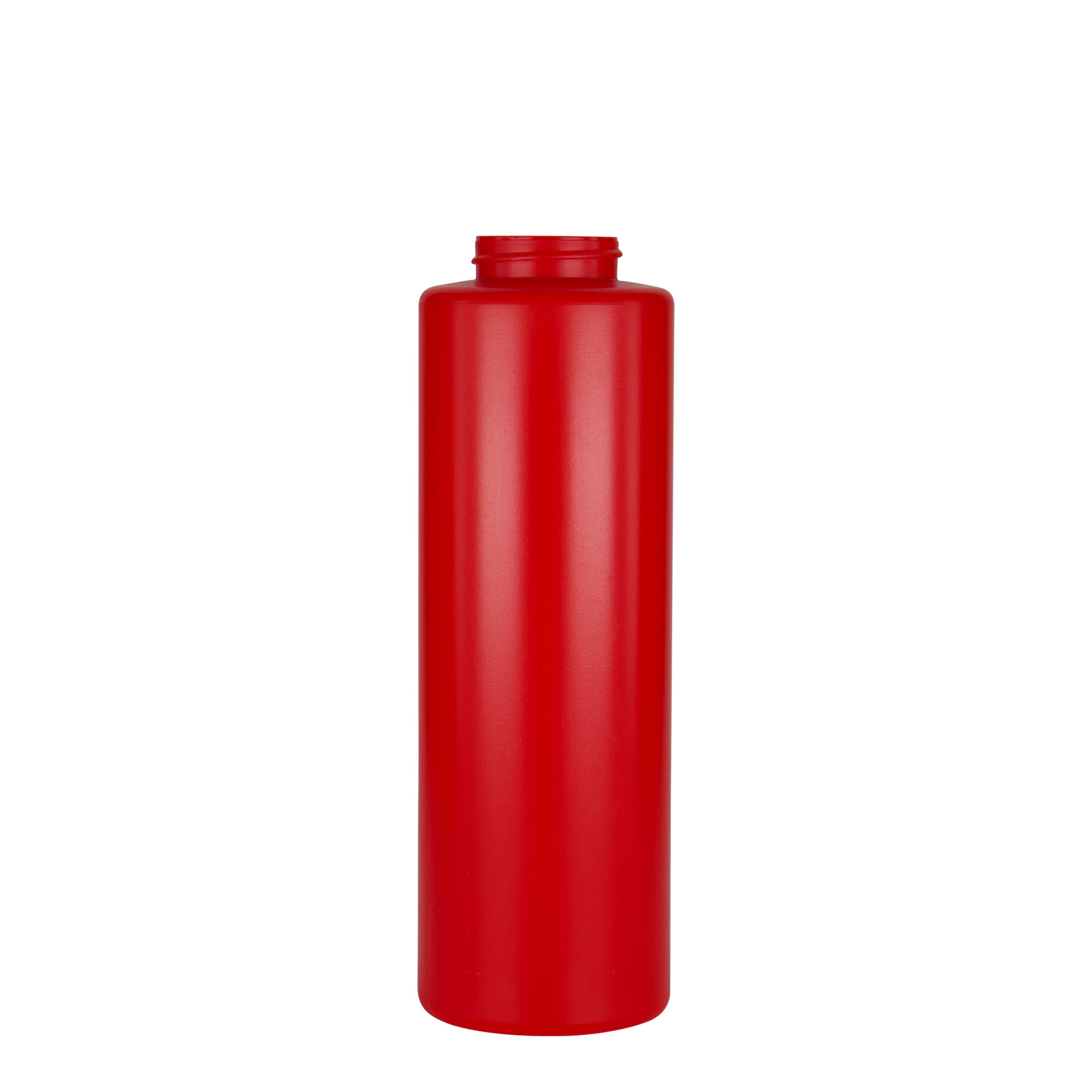 500 ml fľaša na omáčku, LDPE plast, červená, hrdlo: 38/400