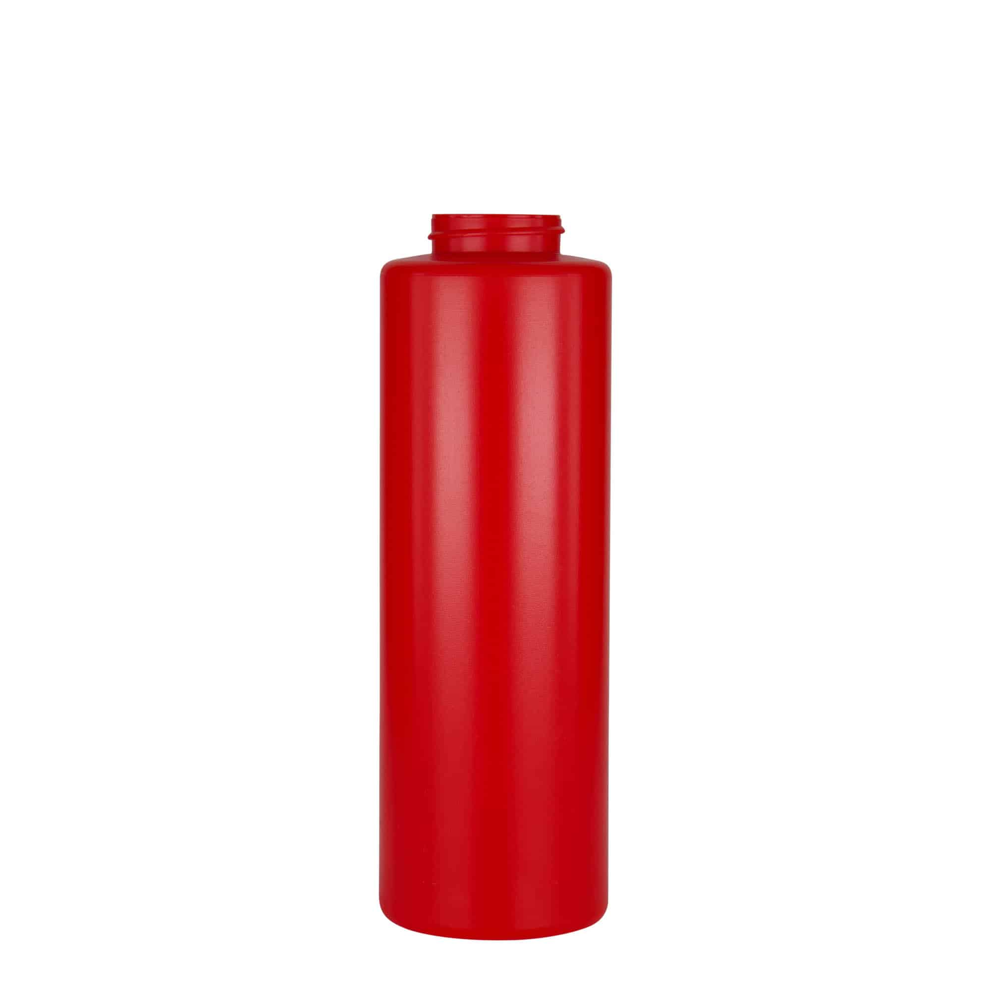 500 ml fľaša na omáčku, LDPE plast, červená, hrdlo: 38/400