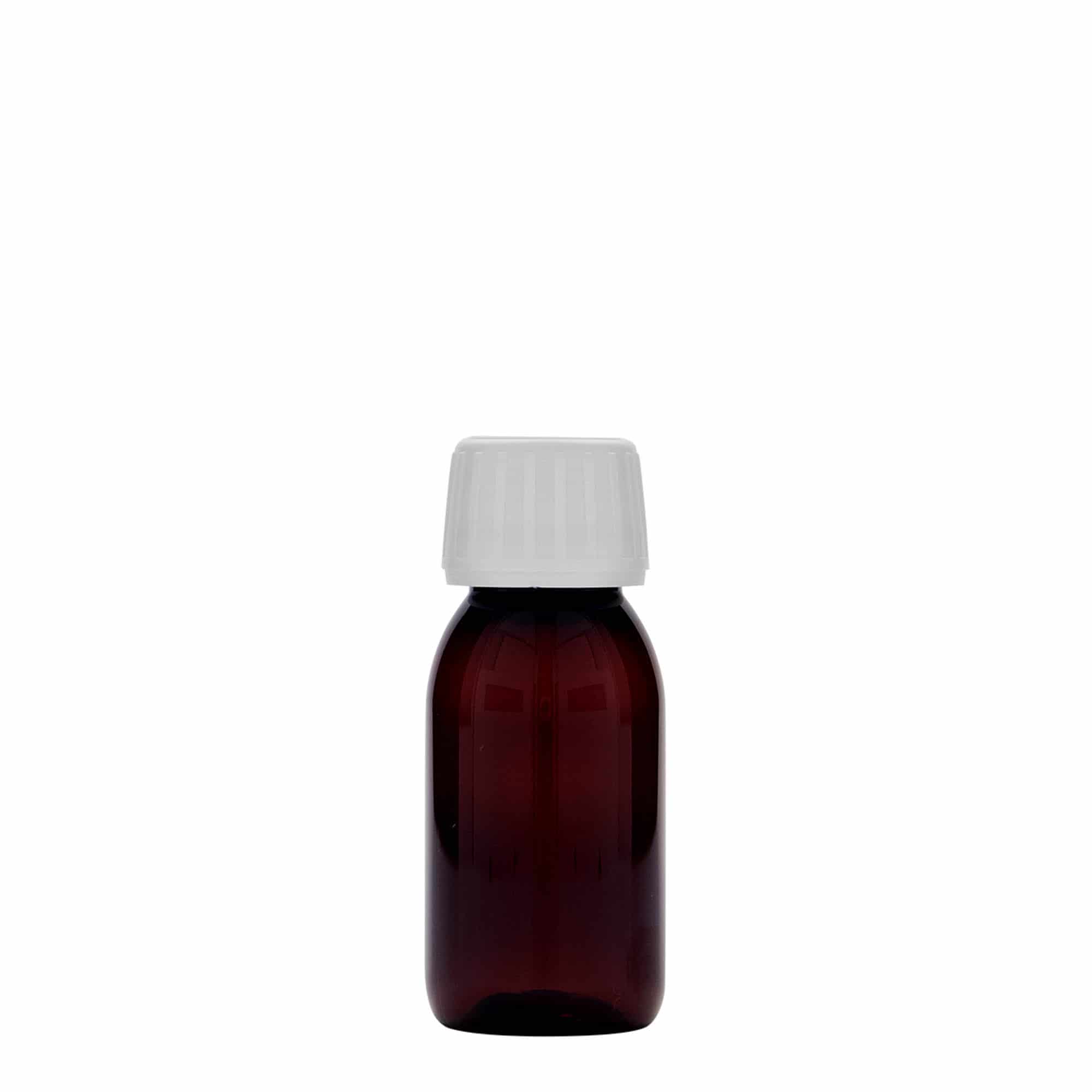 60 ml PET liekovka, hnedá farba, plast, hrdlo: PP 28